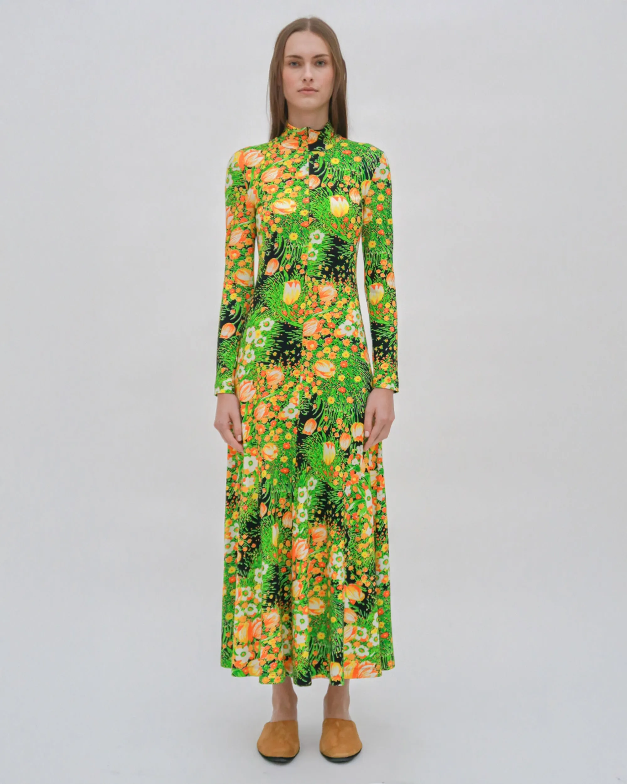 ZIP UP TURTLENECK DRESS - GARDEN FLORALS sold by Rosetta Getty product image thumbnail 2