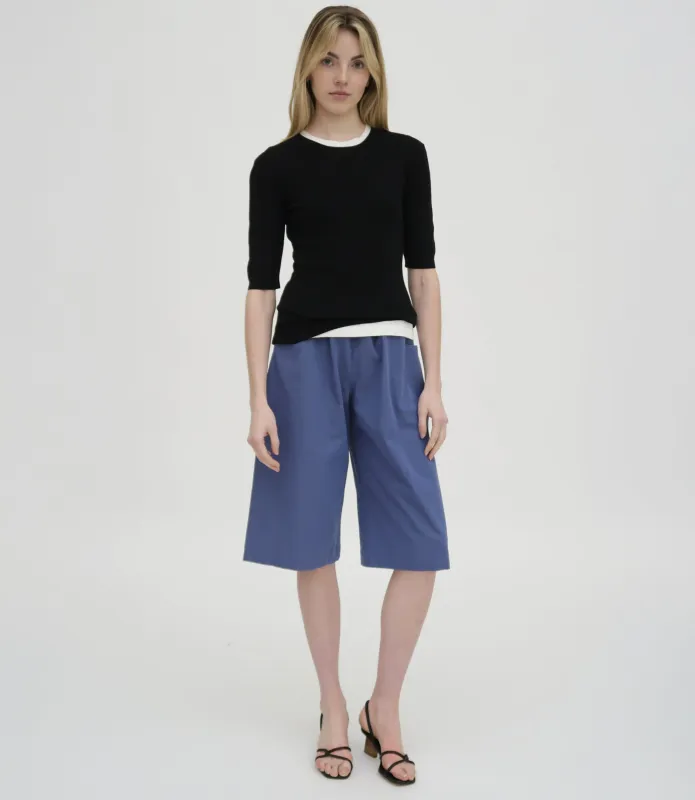 RIBBED CROPPED SLEEVE SWEATER made by Rosetta Getty