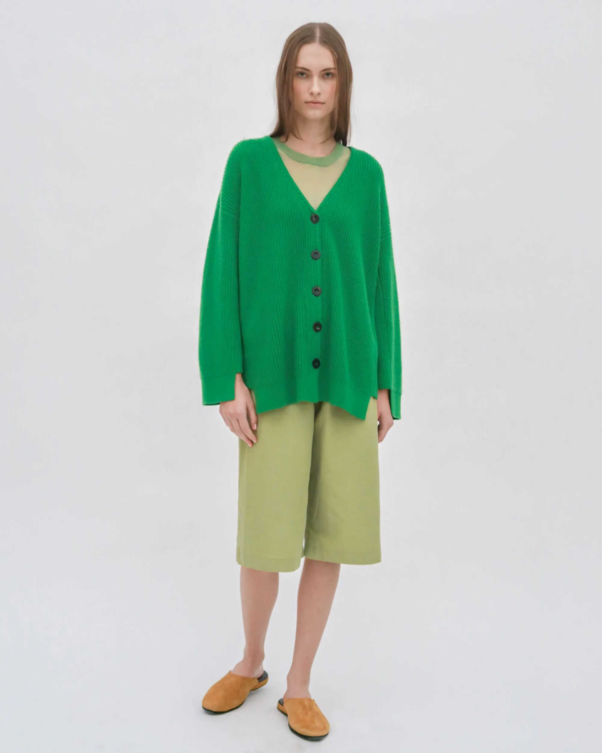 RIBBED PANELED CARDIGAN sold by Rosetta Getty