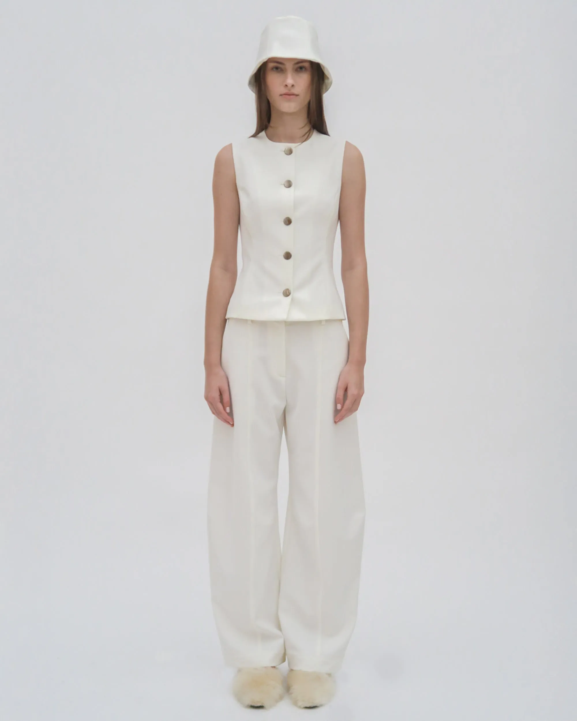 SLEEVELESS BUTTON FRONT TOP - TECHNICAL CADY sold by Rosetta Getty product image thumbnail 3