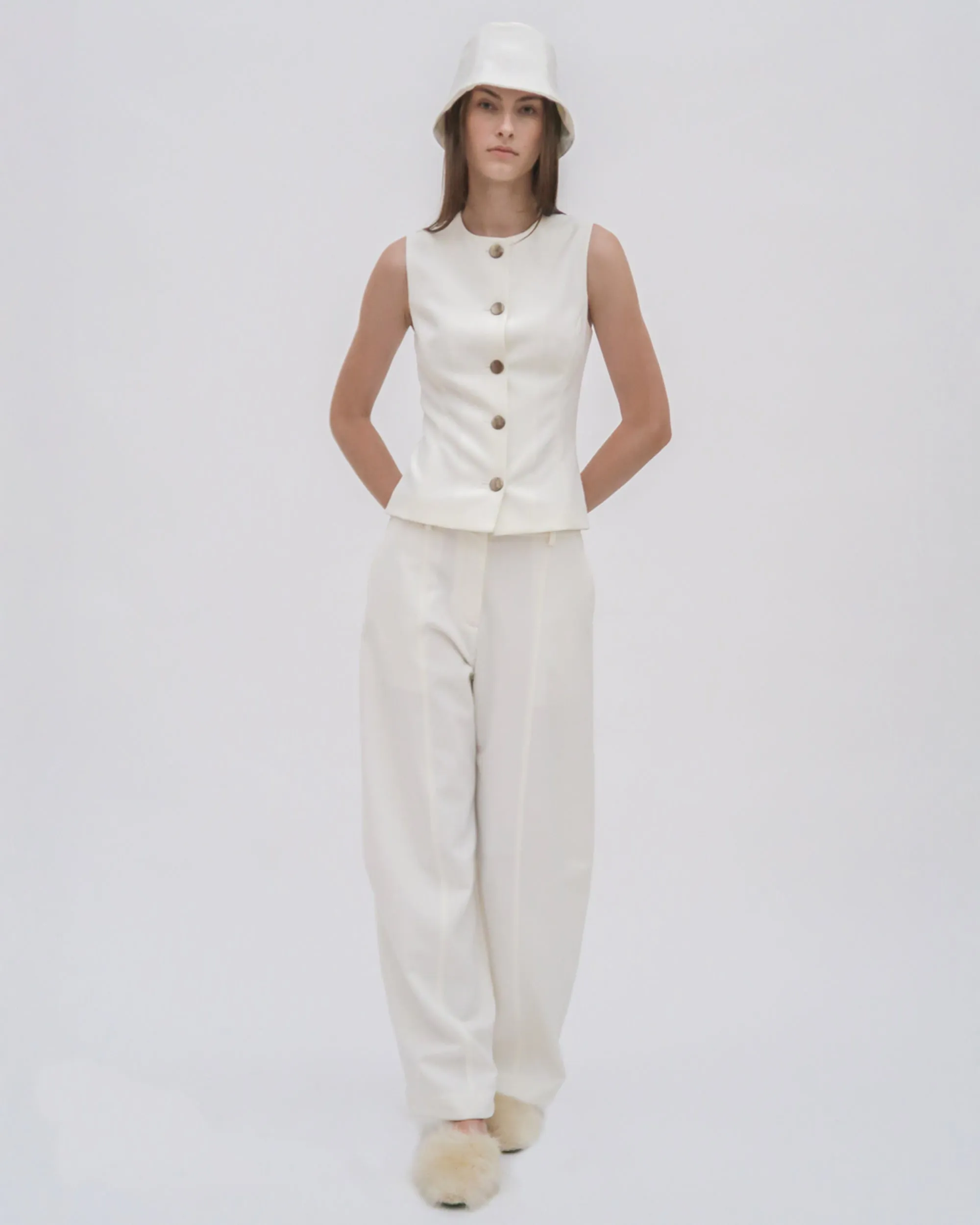 SLEEVELESS BUTTON FRONT TOP - TECHNICAL CADY sold by Rosetta Getty product image thumbnail 2