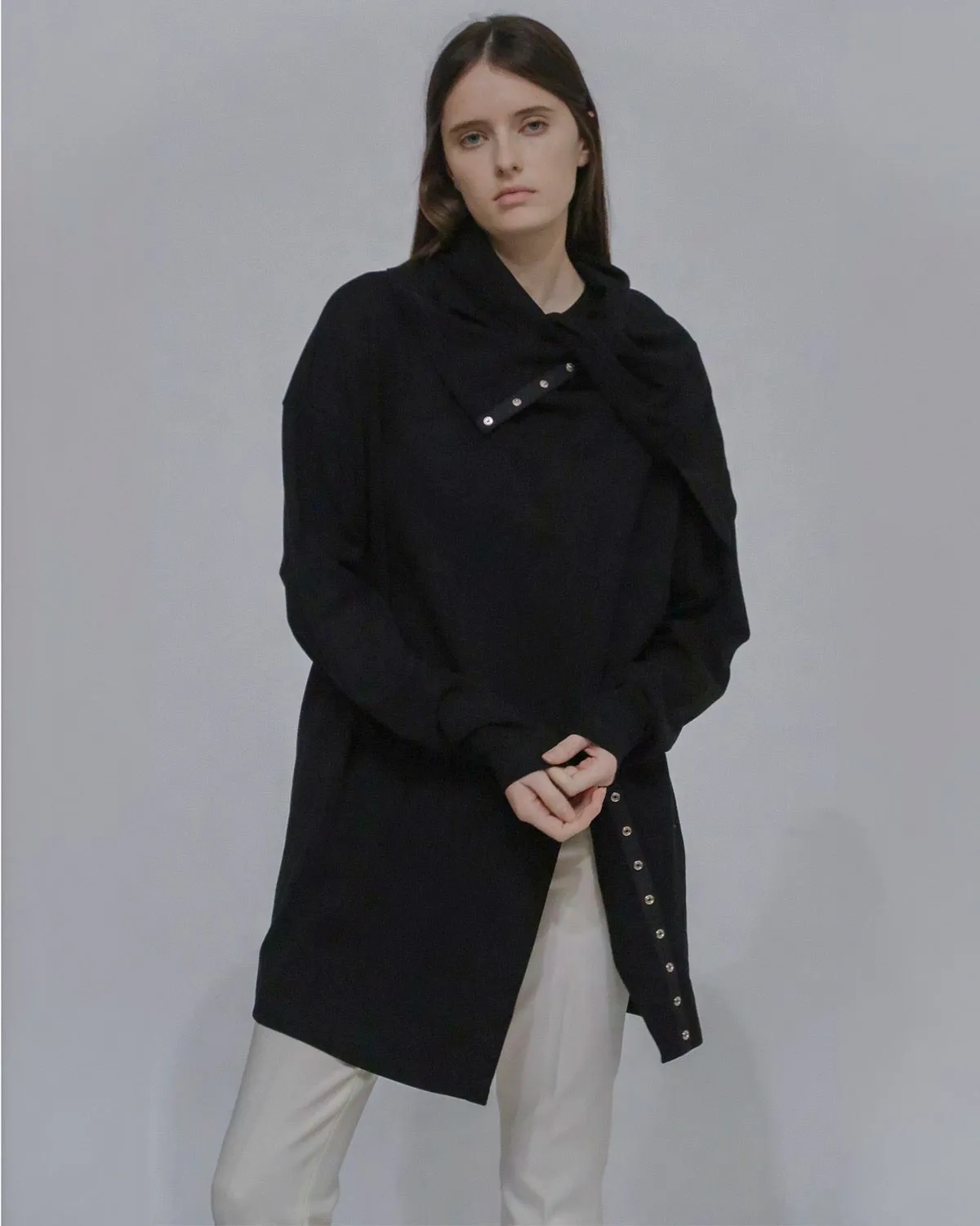 FUNNEL NECK SNAP CARDIGAN sold by Rosetta Getty