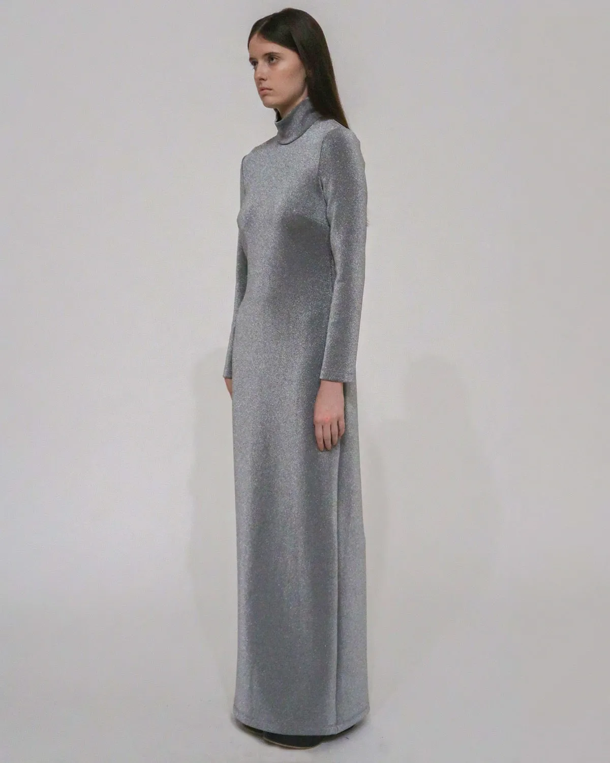 FITTED TURTLENECK MAXI DRESS - LUREX sold by Rosetta Getty product image thumbnail 3