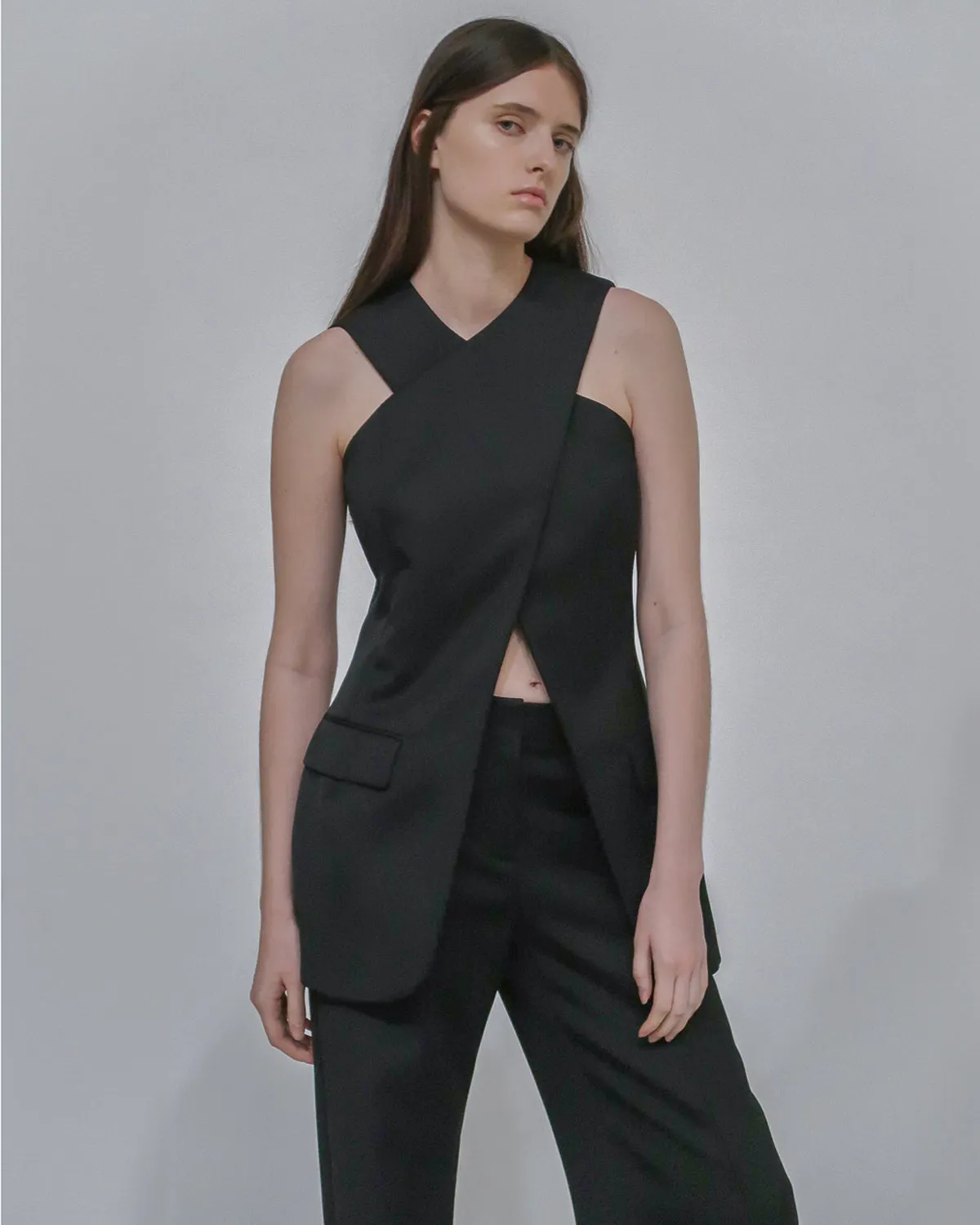 TAILORED CROSS FRONT TOP sold by Rosetta Getty