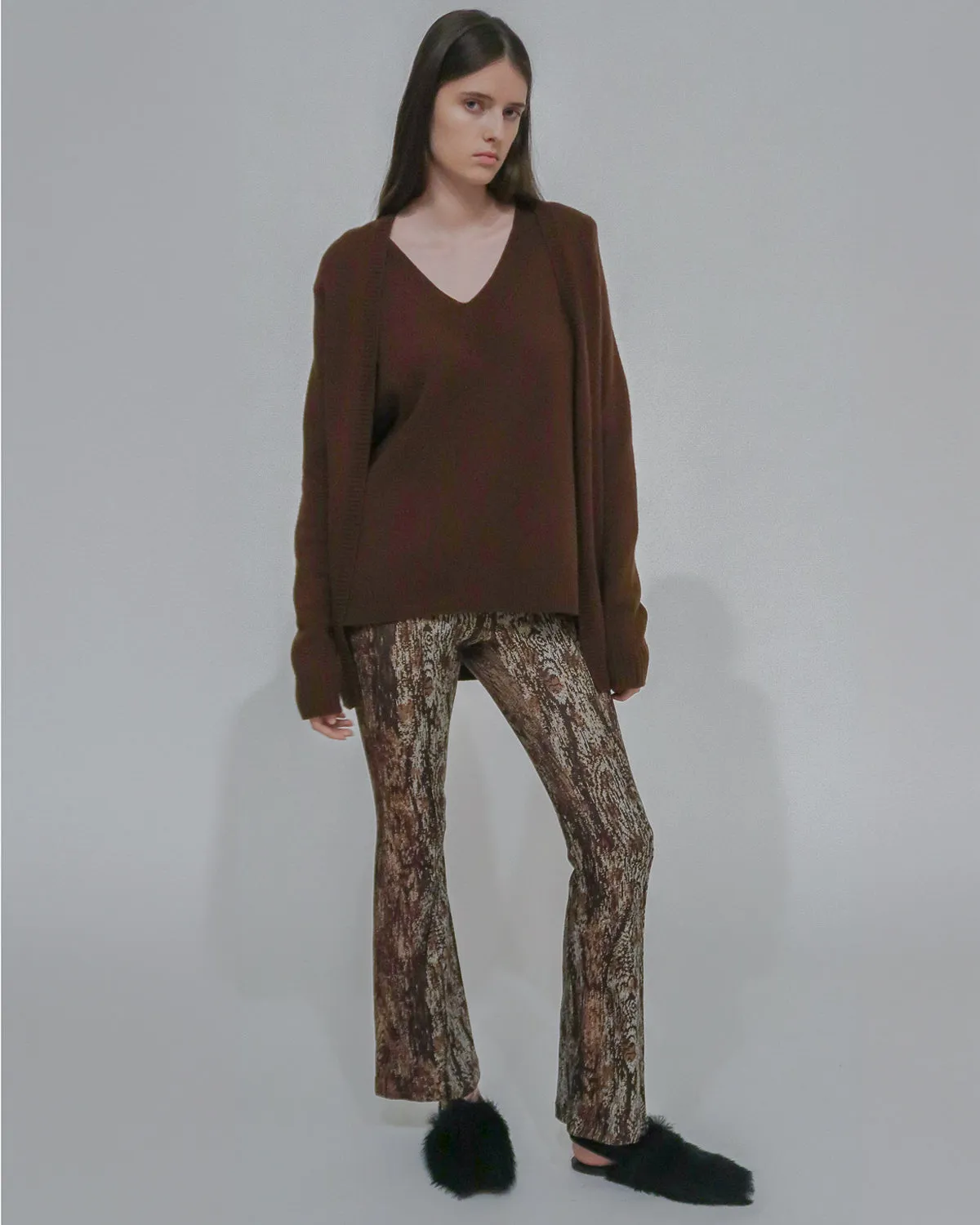 PULL-ON CROPPED FLARE - WOODGRAIN sold by Rosetta Getty