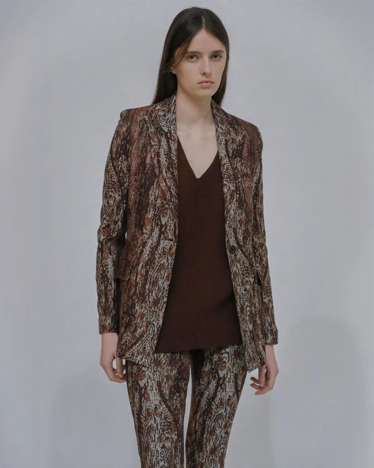 PEAK LAPEL JACKET - WOODGRAIN sold by Rosetta Getty