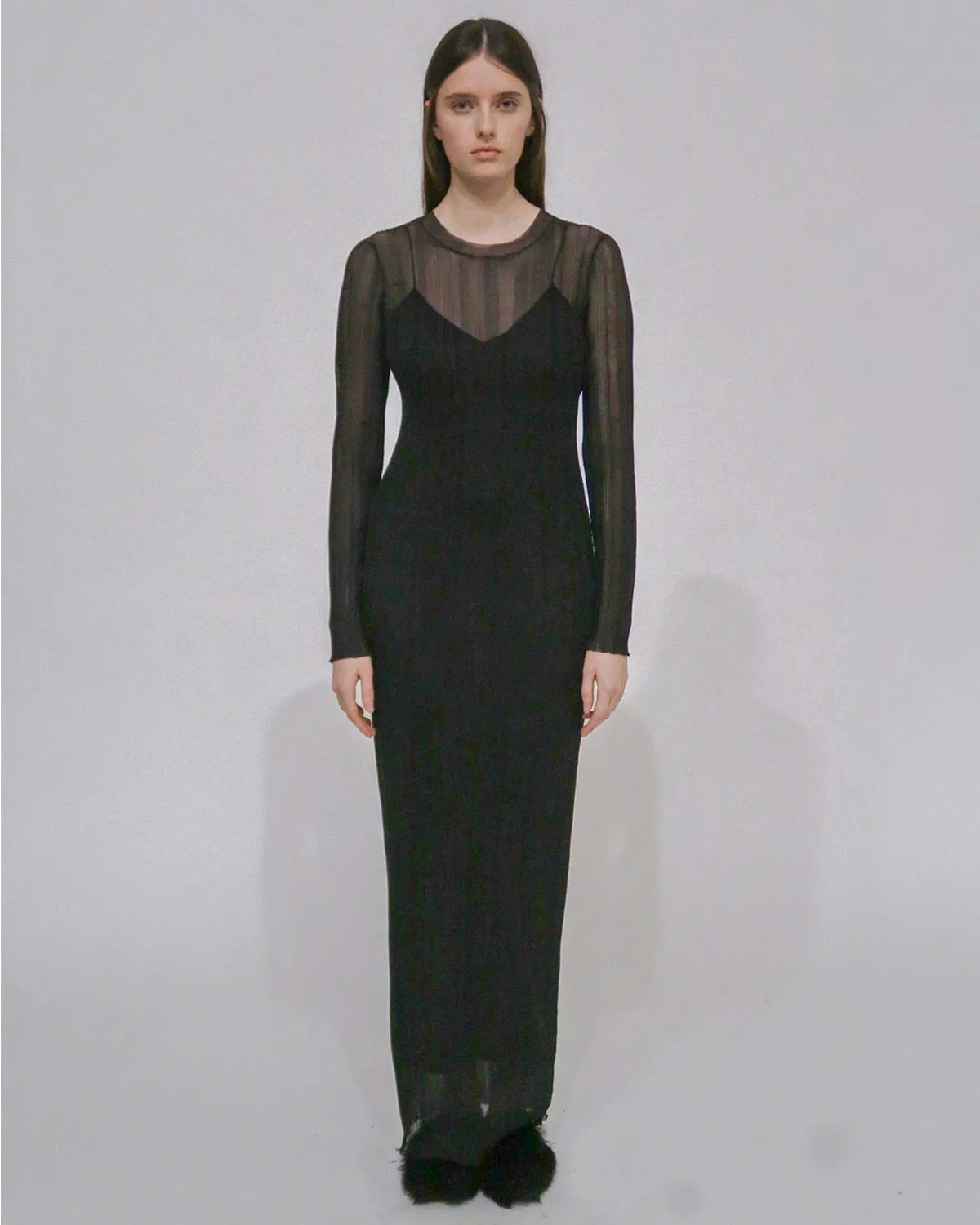 SHEER PLISSE LONG SLEEVE DRESS sold by Rosetta Getty product image thumbnail 2