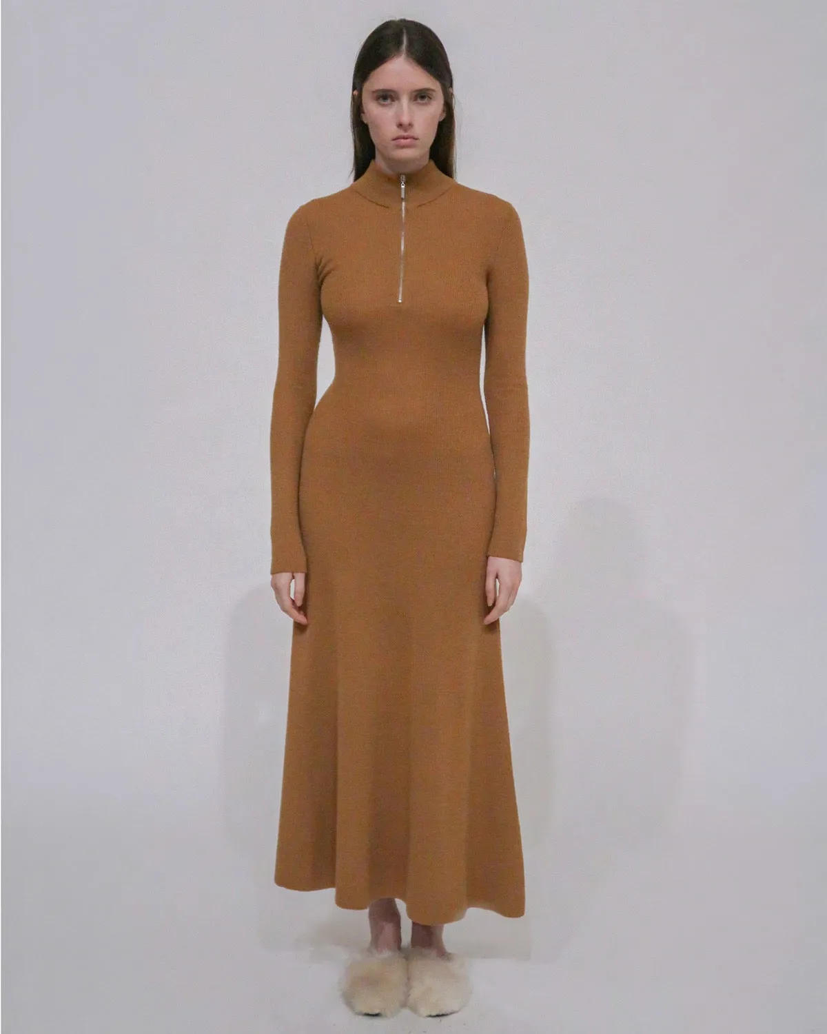RIBBED ZIP UP TURTLENECK DRESS sold by Rosetta Getty product image thumbnail 2