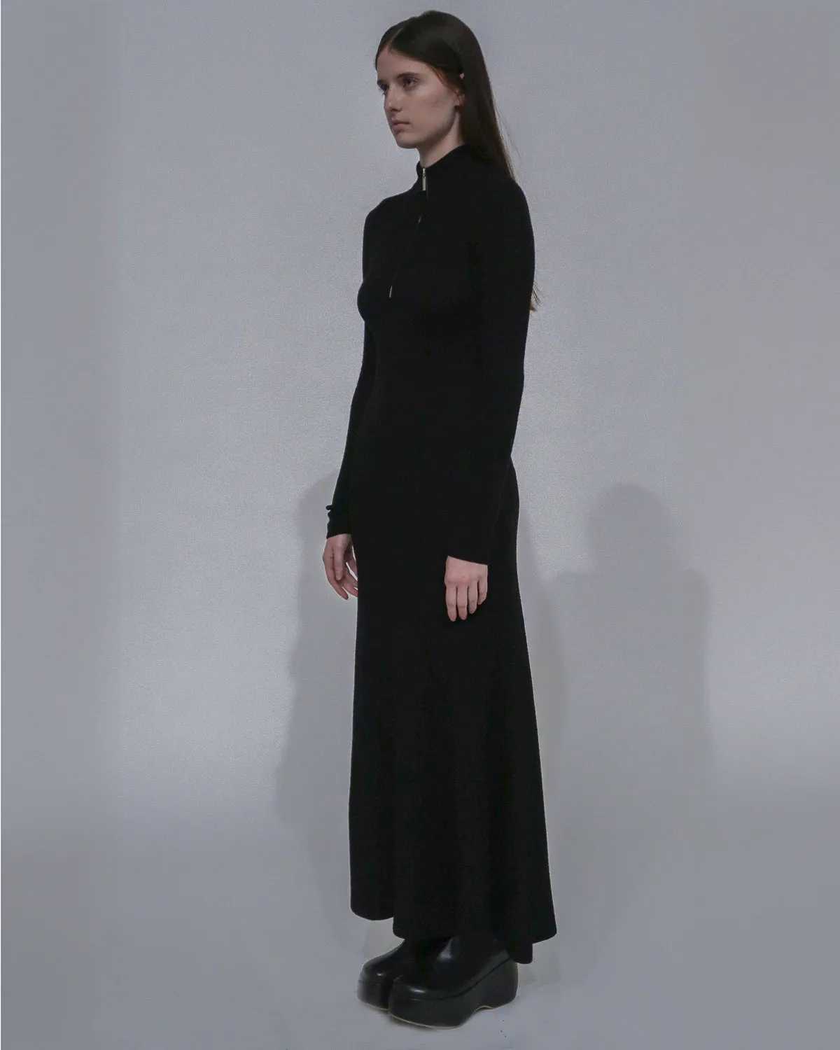RIBBED ZIP UP TURTLENECK DRESS sold by Rosetta Getty product image thumbnail 3