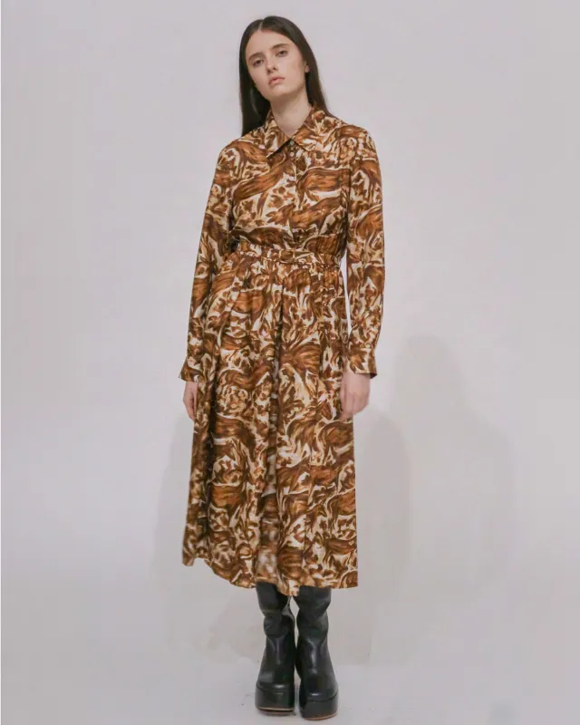 PLEATED SHIRTDRESS made by Rosetta Getty