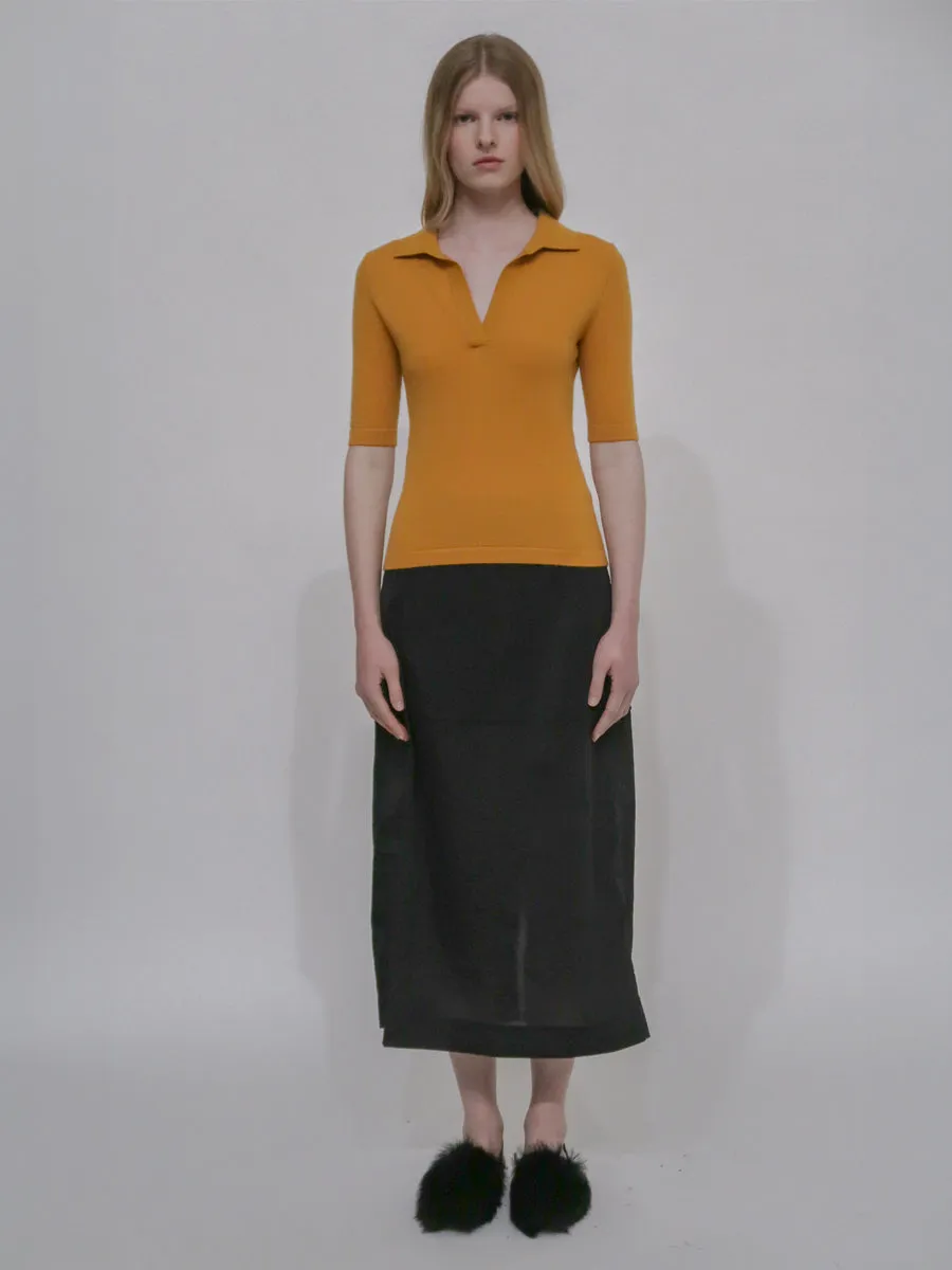 OPEN NECK POLO SWEATER sold by Rosetta Getty