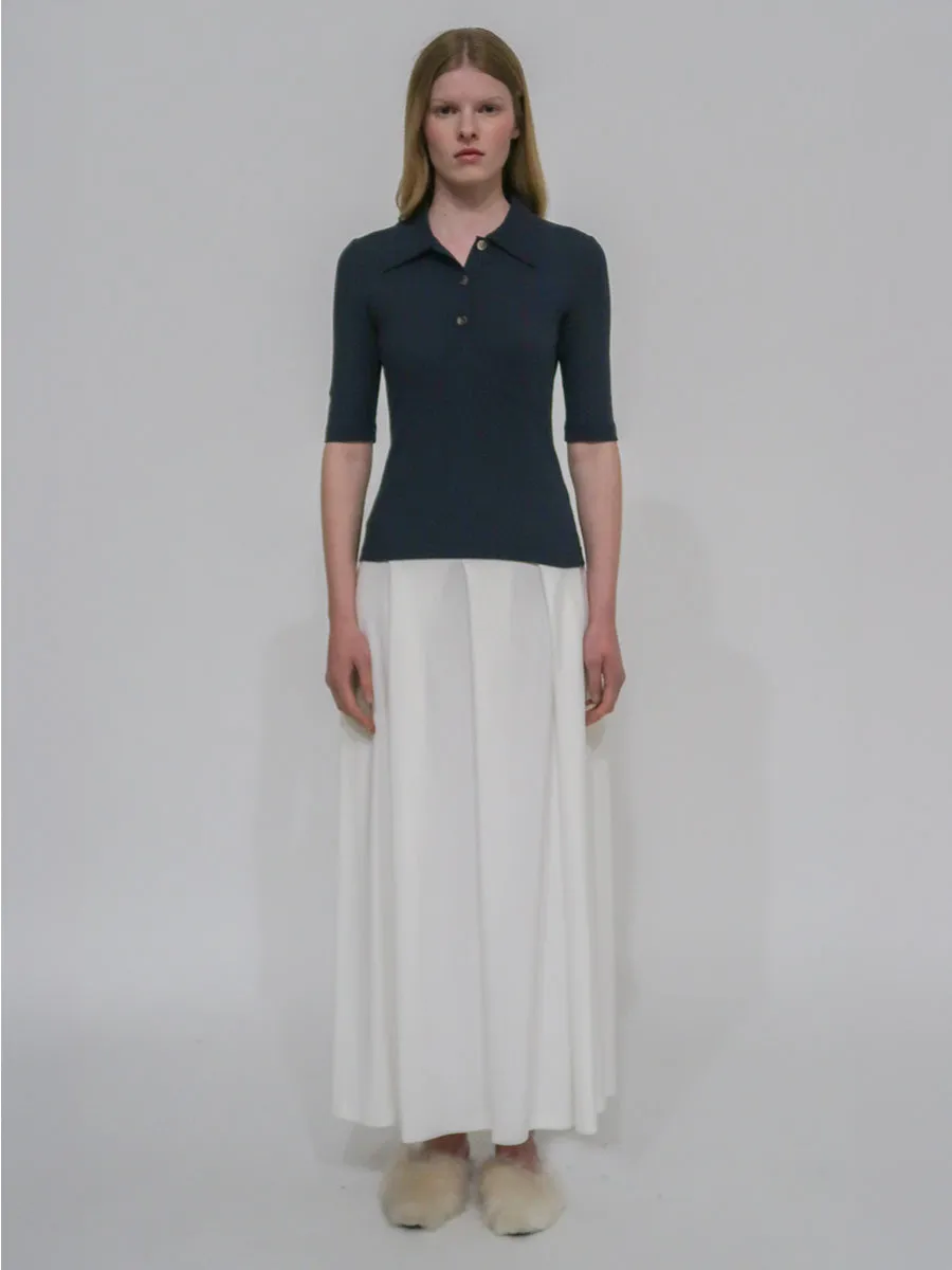PULL-ON PLEATED MAXI SKIRT - SOLID INTERLOCK sold by Rosetta Getty product image thumbnail 2