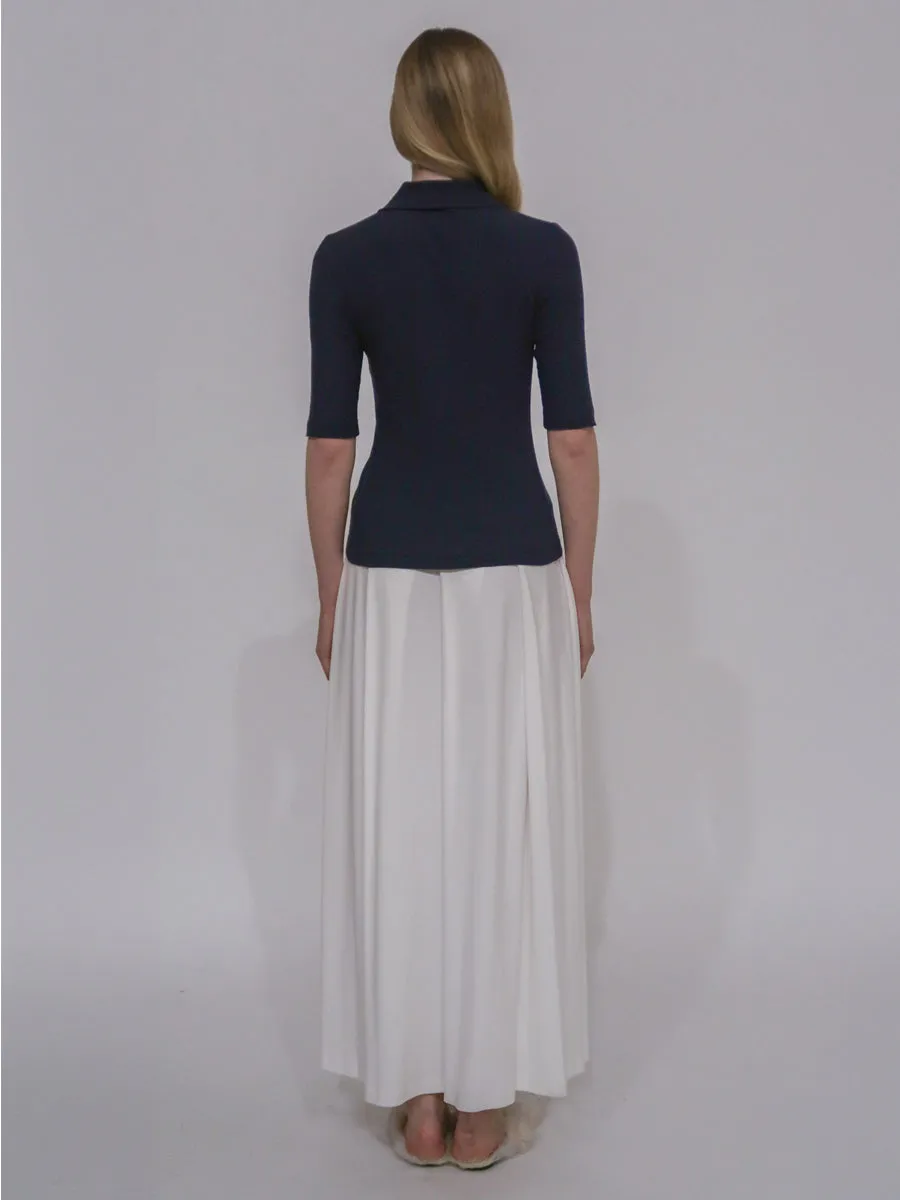 PULL-ON PLEATED MAXI SKIRT - SOLID INTERLOCK sold by Rosetta Getty product image thumbnail 4