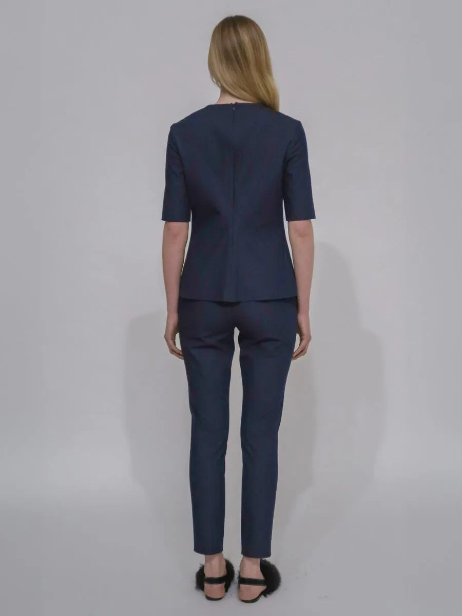 FITTED T-SHIRT TOP - STRETCH TWILL sold by Rosetta Getty product image thumbnail 4