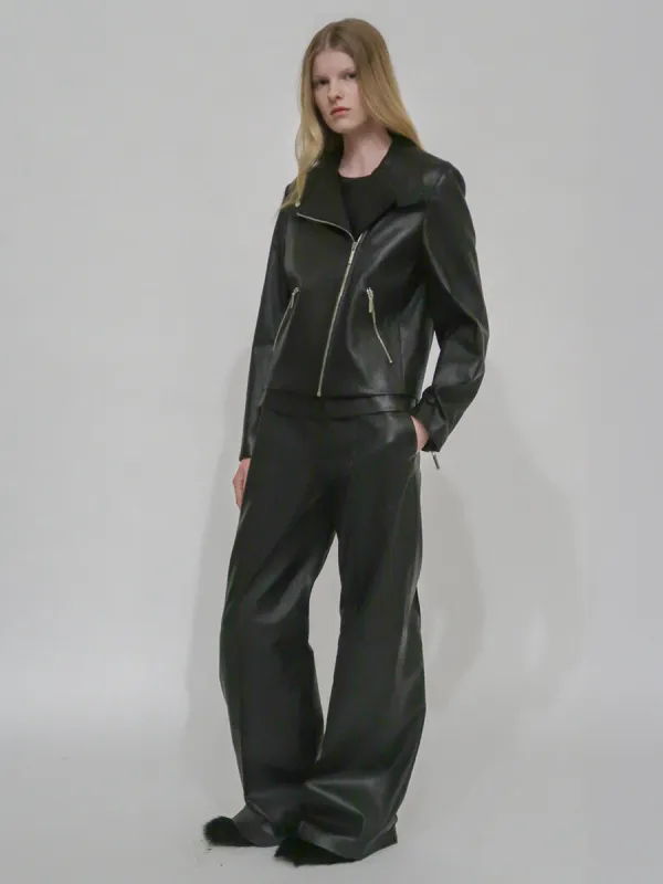 FUNNEL NECK MOTO JACKET - PLONGE made by Rosetta Getty