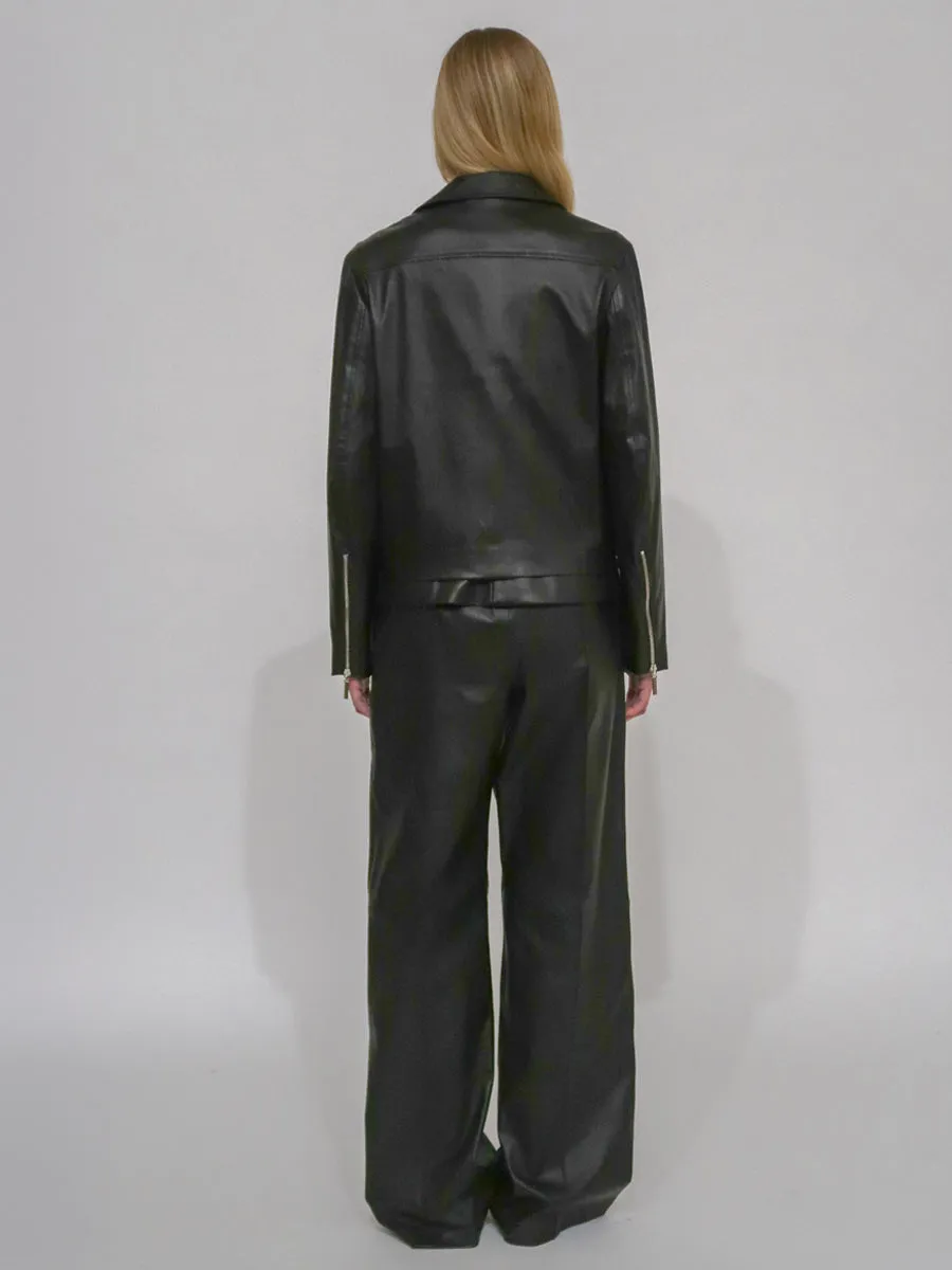 FUNNEL NECK MOTO JACKET - PLONGE sold by Rosetta Getty product image thumbnail 3