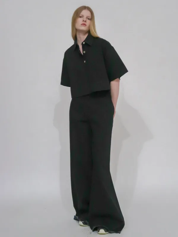WIDE FLARE PANT - BLACK DENIM made by Rosetta Getty