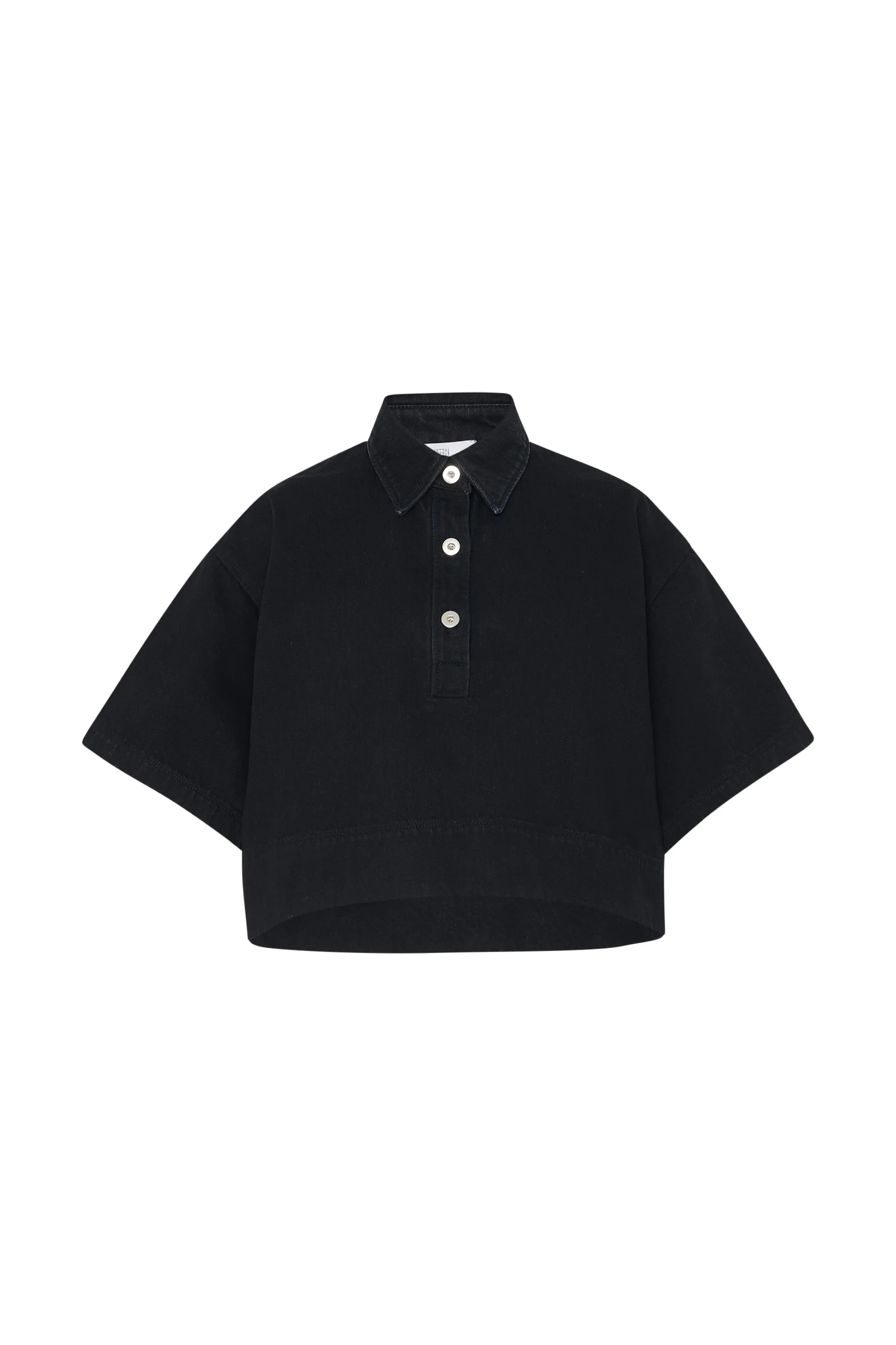 CROPPED OVERSIZED POLO - BLACK DENIM sold by Rosetta Getty product image thumbnail 5