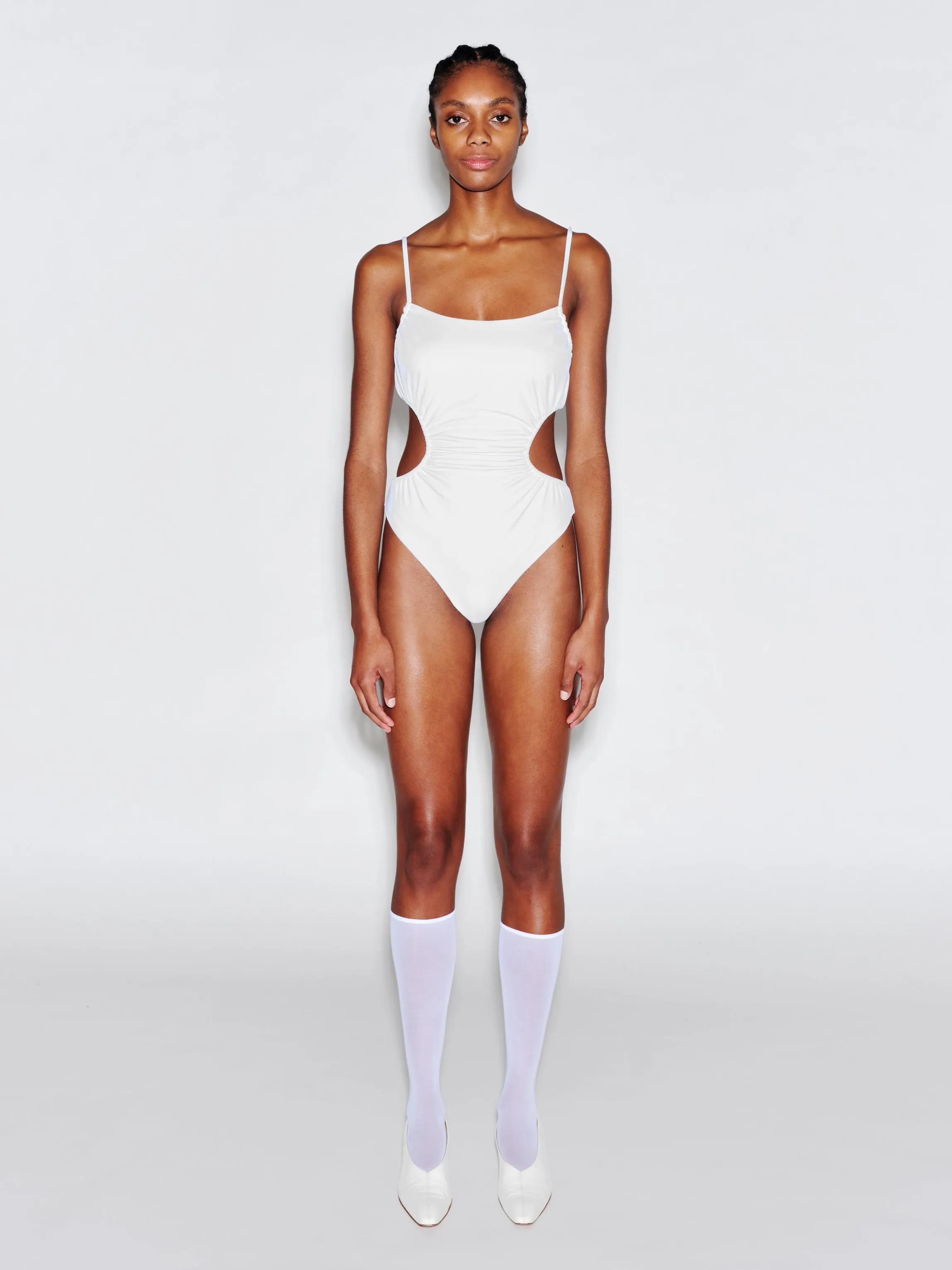 RUCHED CUTOUT TIE SWIMSUIT sold by Rosetta Getty product image thumbnail 3