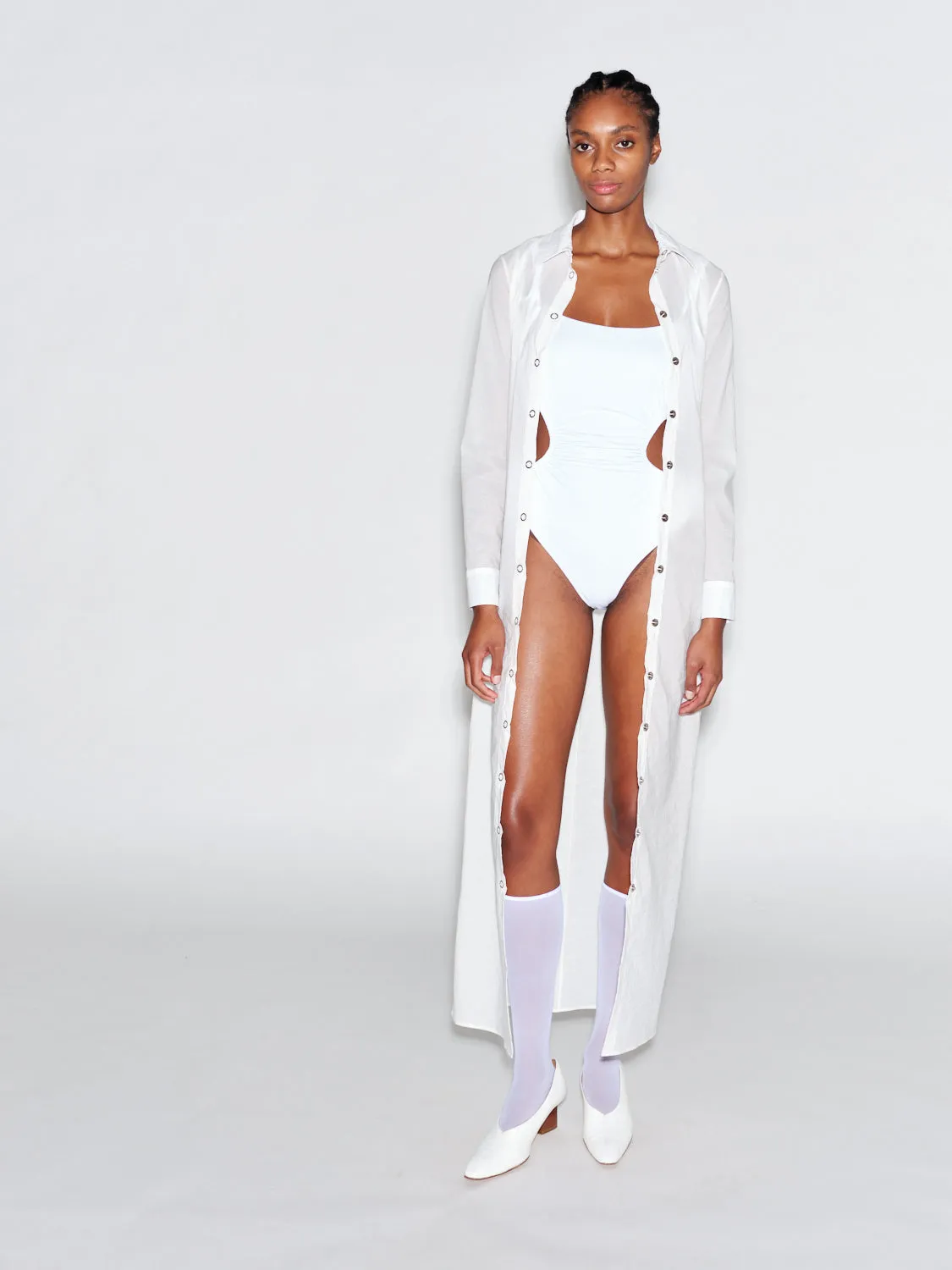 RUCHED CUTOUT TIE SWIMSUIT sold by Rosetta Getty