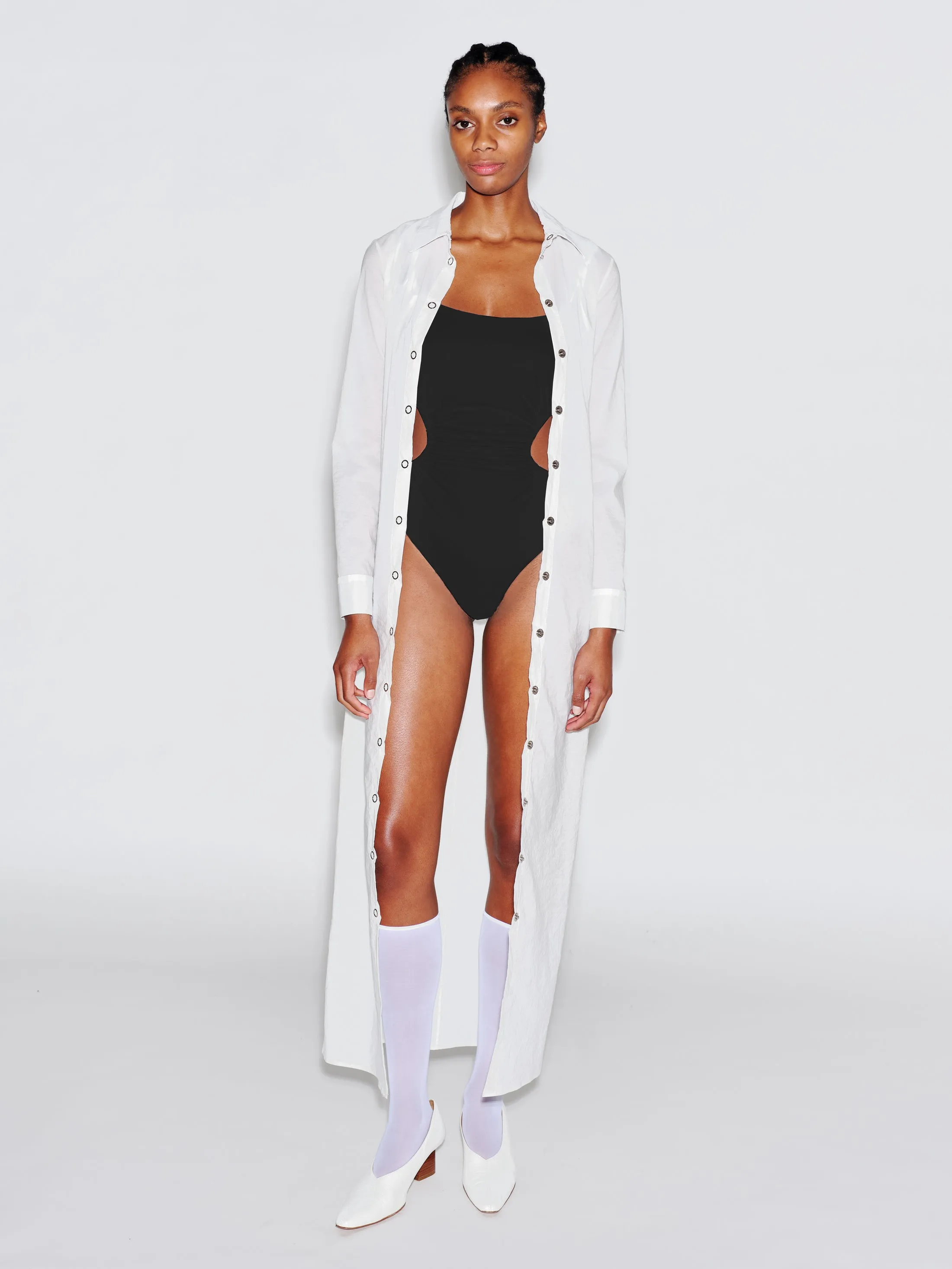 RUCHED CUTOUT TIE SWIMSUIT sold by Rosetta Getty