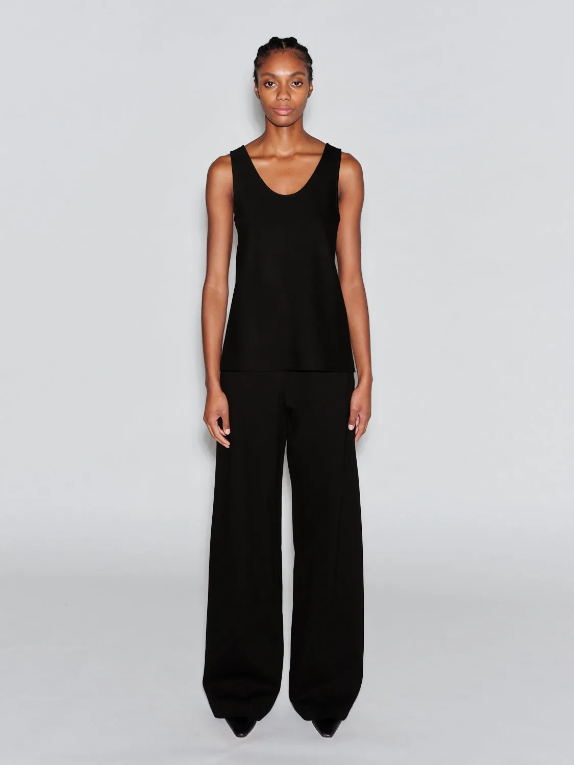 SCOOP NECK TANK - SOLID INTERLOCK sold by Rosetta Getty