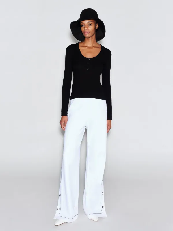 SCOOP NECK HENLEY TOP made by Rosetta Getty