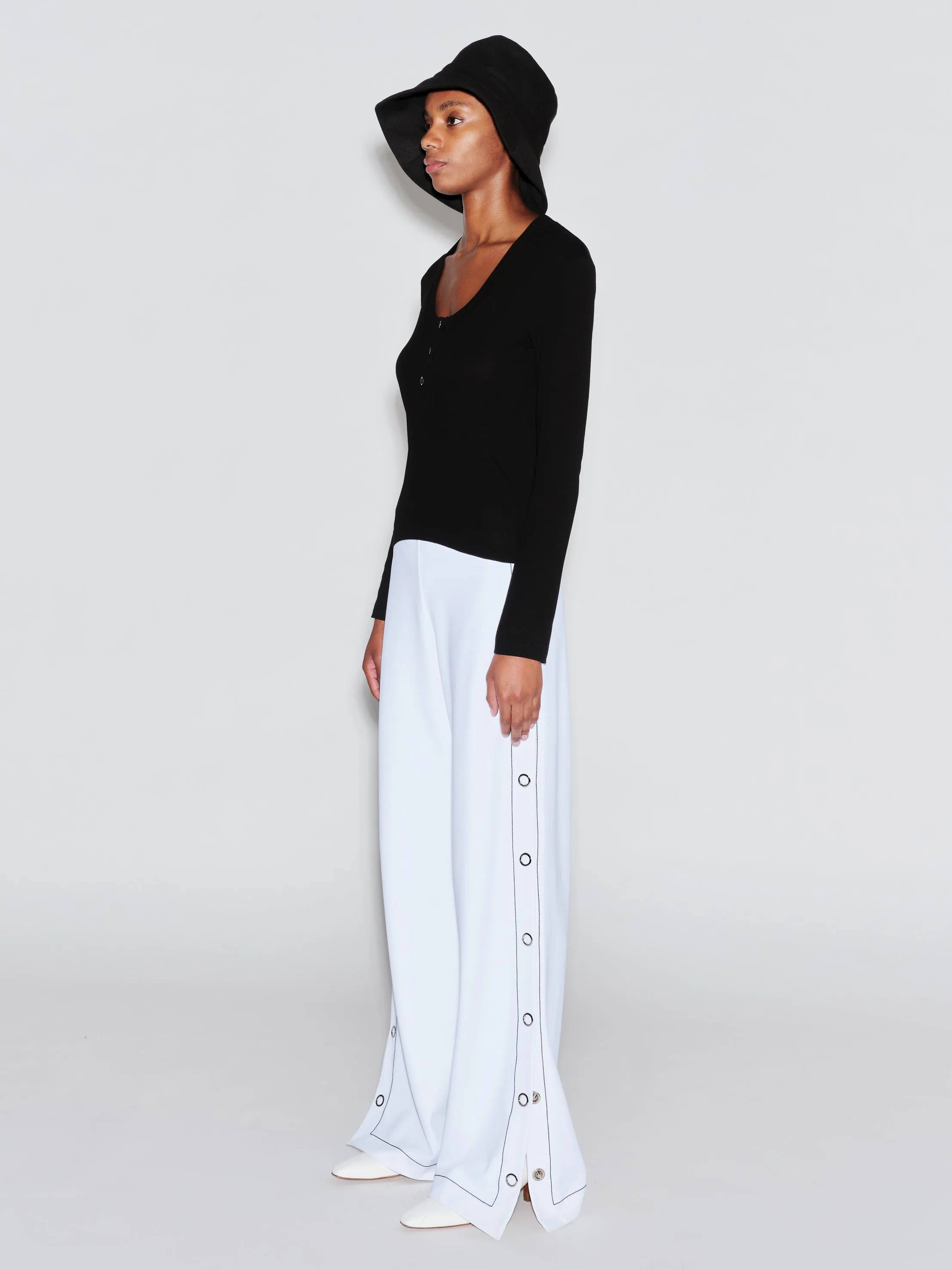 SCOOP NECK HENLEY TOP sold by Rosetta Getty product image thumbnail 4