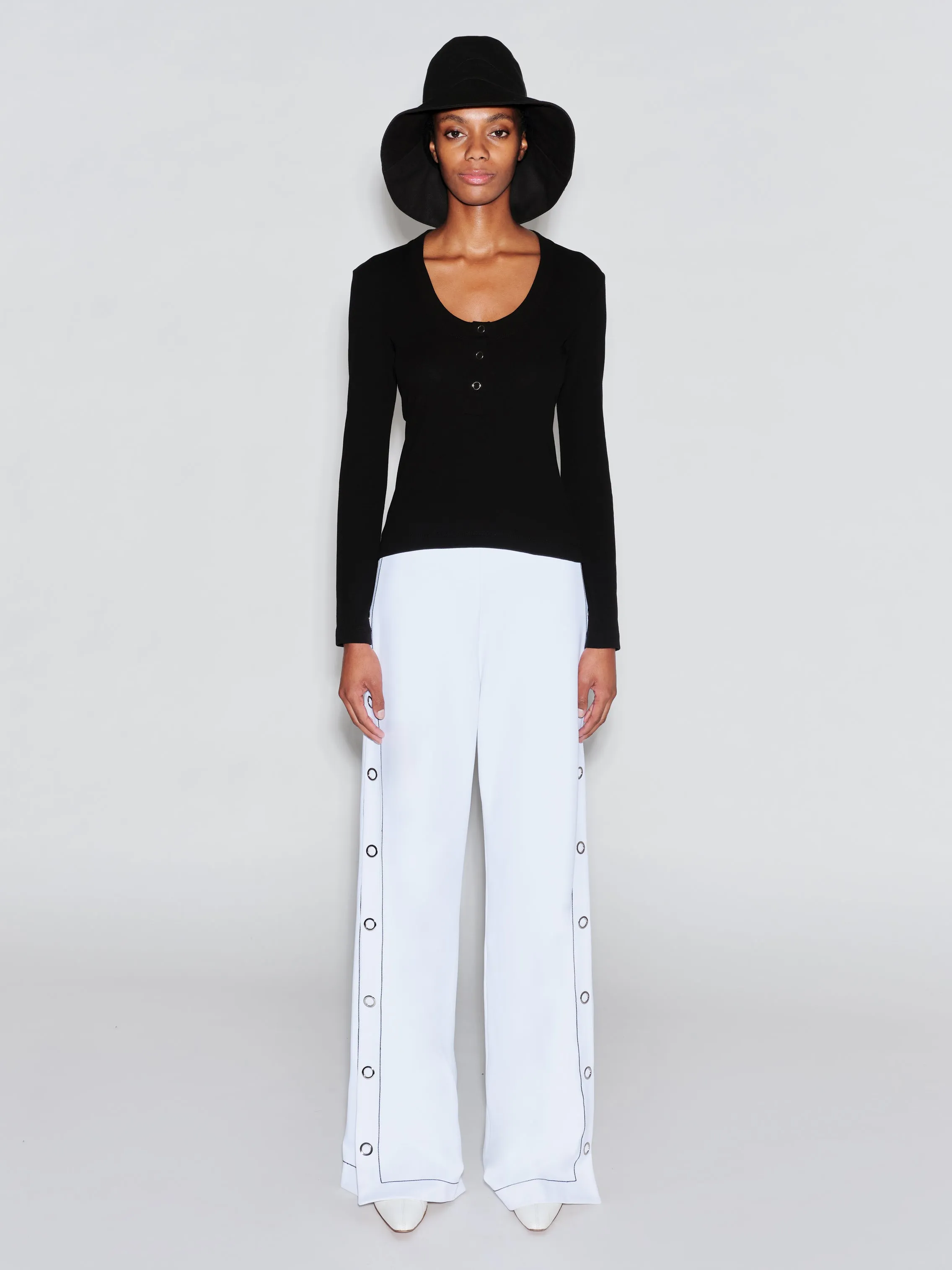 SCOOP NECK HENLEY TOP sold by Rosetta Getty product image thumbnail 3