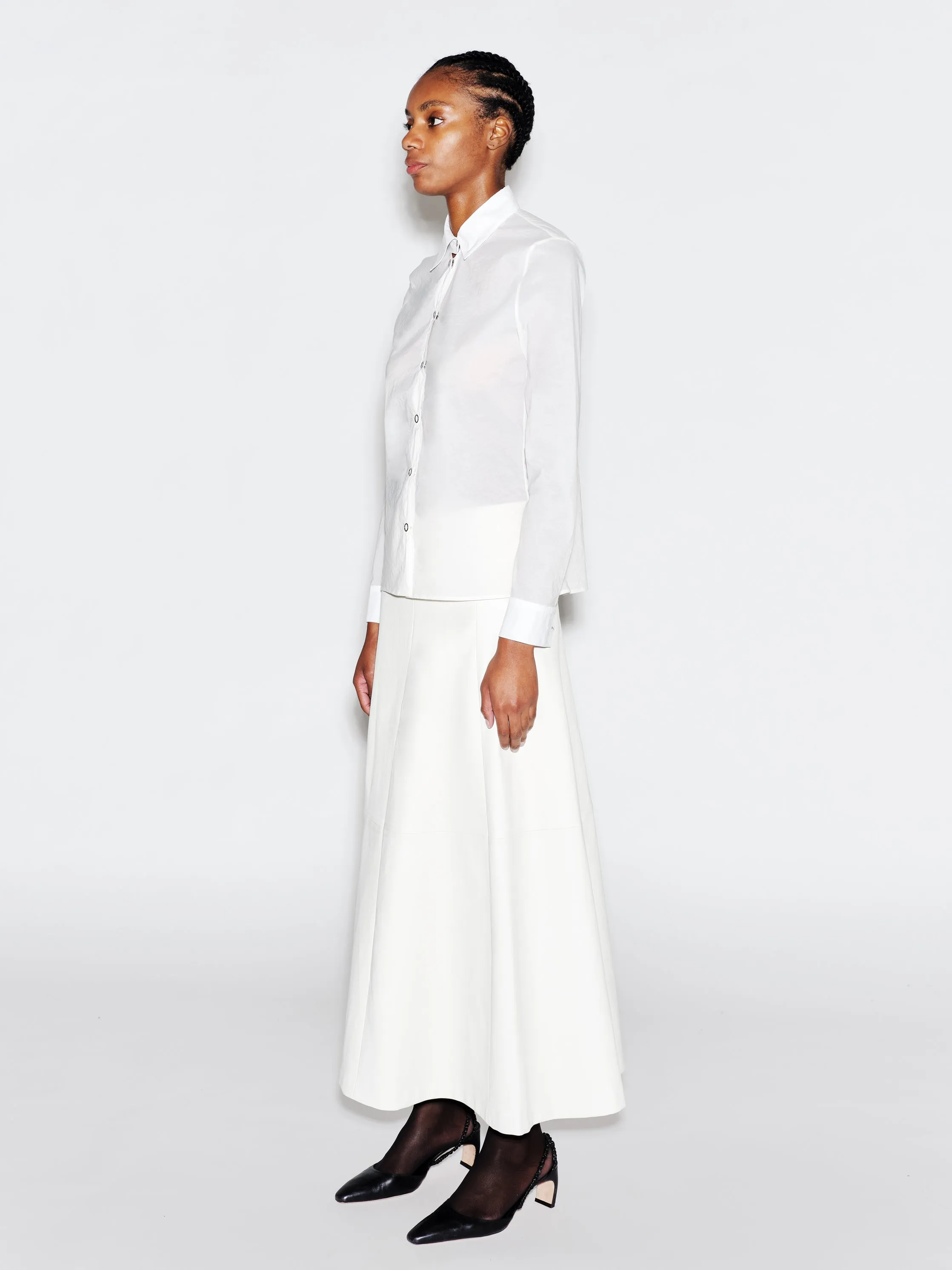 FITTED SNAP FRONT SHIRT - STRETCH ORGANZA sold by Rosetta Getty product image thumbnail 4