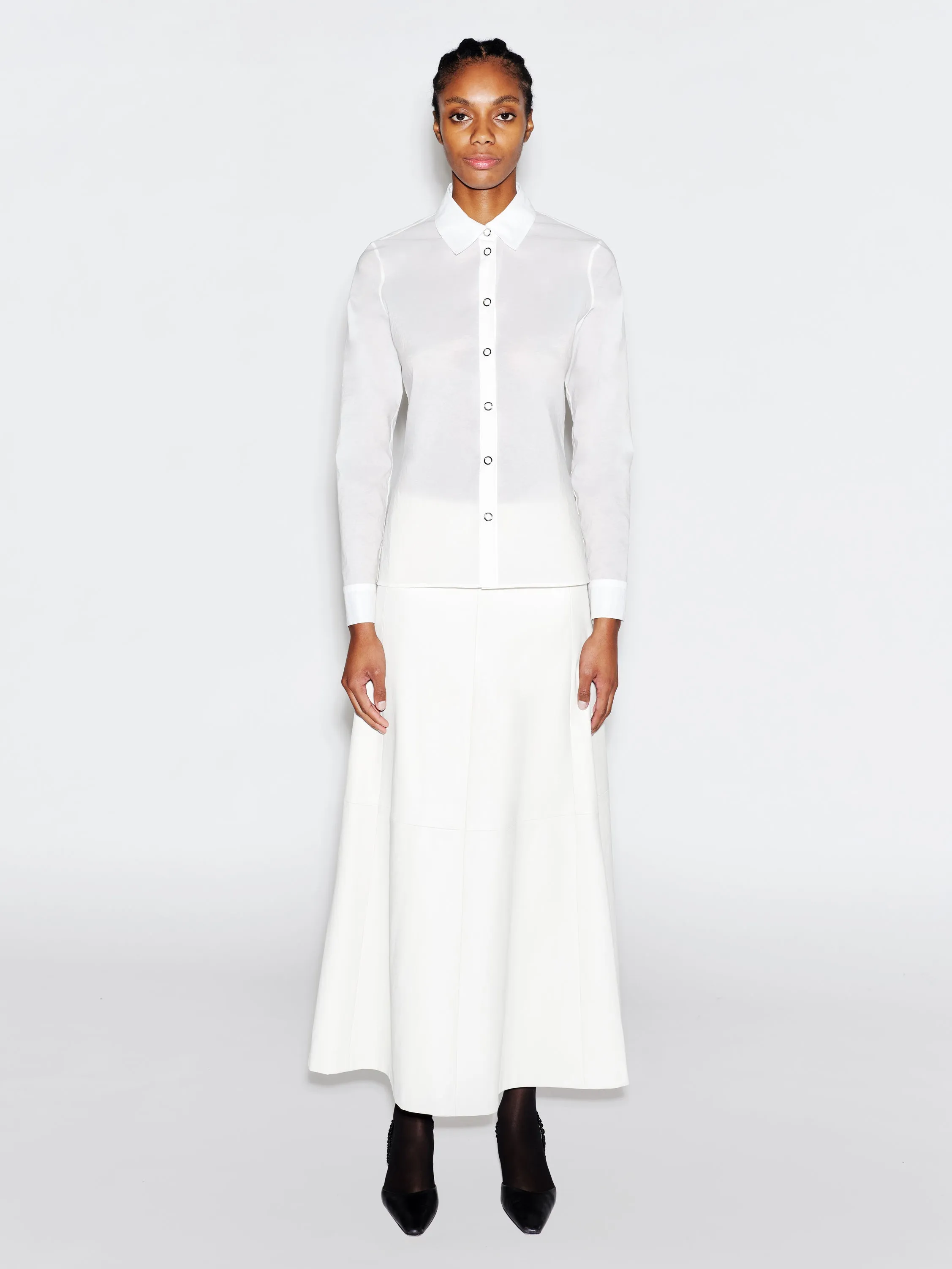FITTED SNAP FRONT SHIRT - STRETCH ORGANZA sold by Rosetta Getty product image thumbnail 3