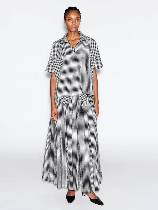 ZIP UP PULLOVER TOP - GINGHAM sold by Rosetta Getty