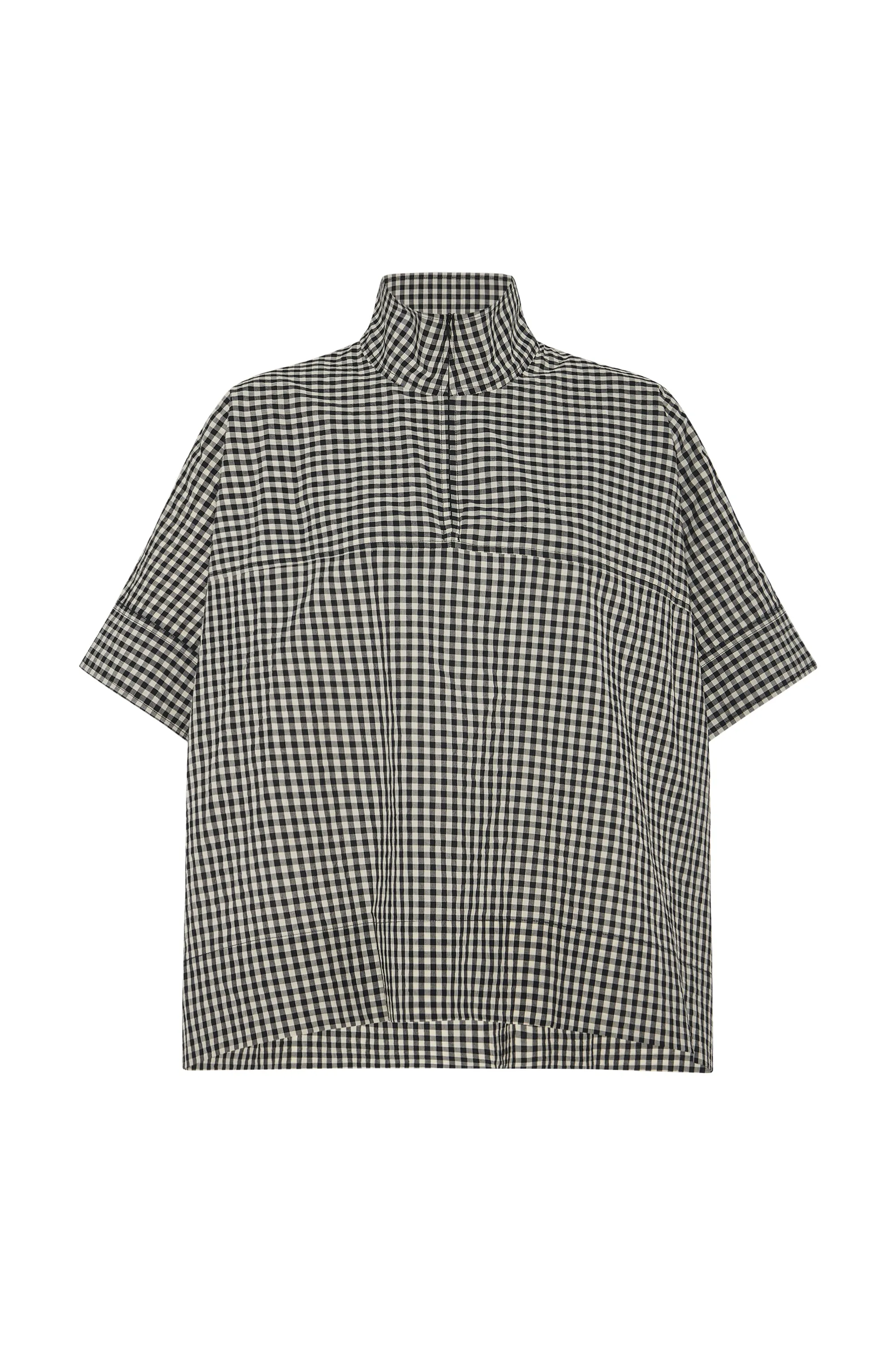 ZIP UP PULLOVER TOP - GINGHAM sold by Rosetta Getty product image thumbnail 5