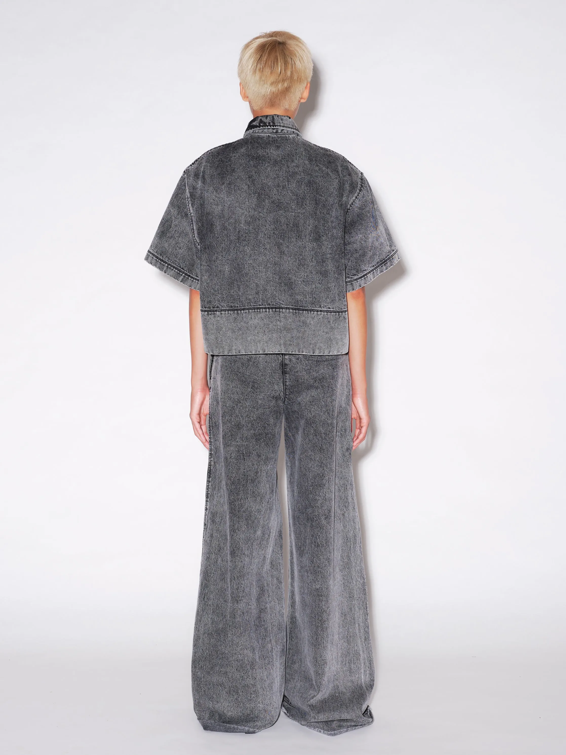 CROPPED OVERSIZED POLO - BLACK DENIM sold by Rosetta Getty product image thumbnail 5