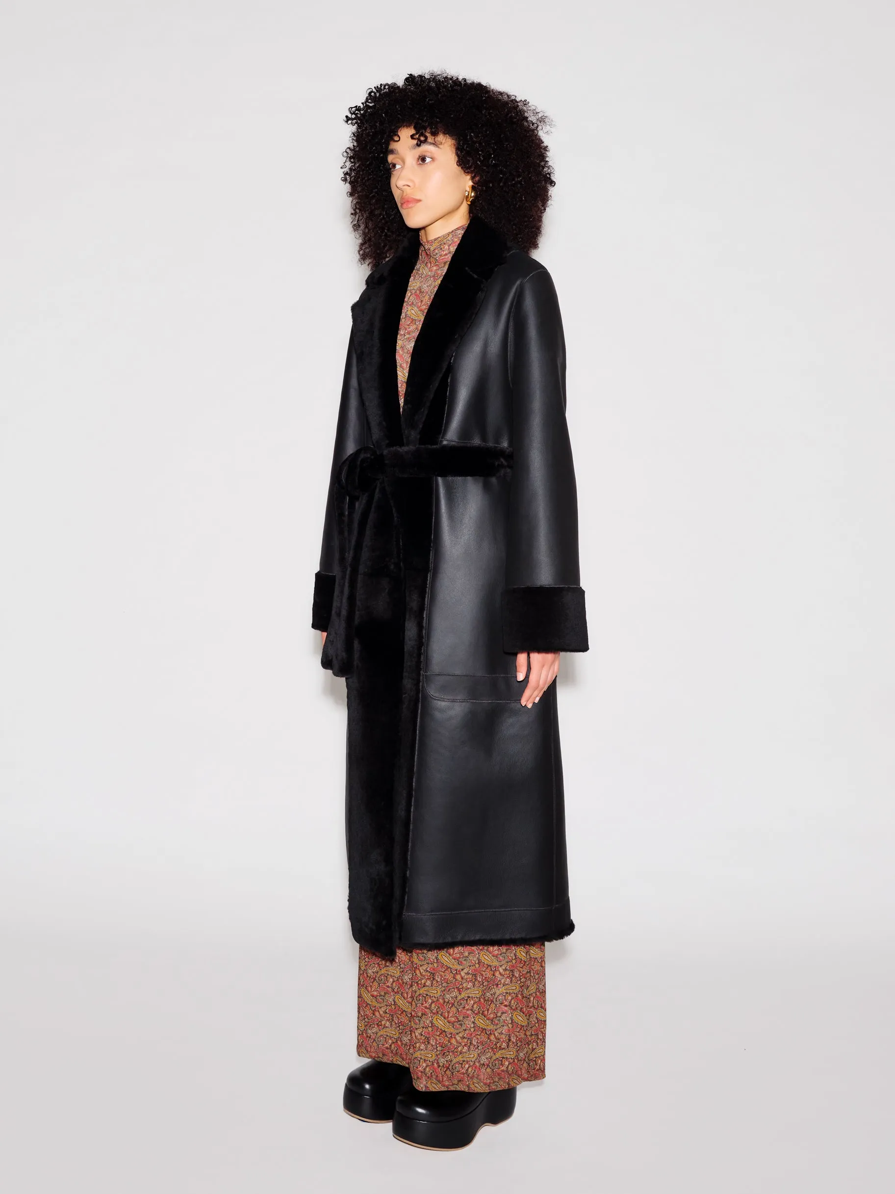DOUBLE BREASTED MAXI COAT sold by Rosetta Getty product image thumbnail 4