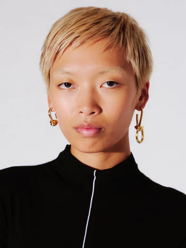 Asymmetric Twist Chain Earrings sold by Rosetta Getty