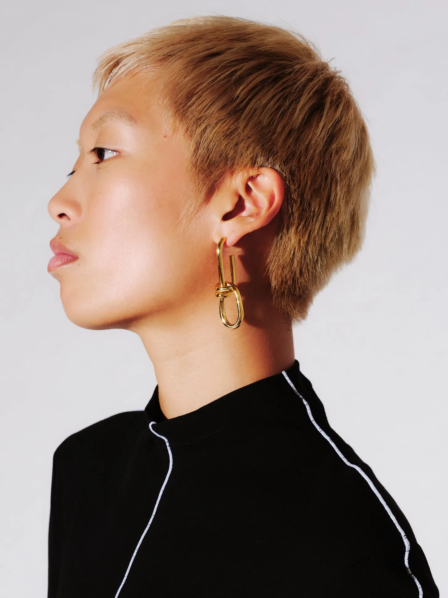 Asymmetric Twist Chain Earrings sold by Rosetta Getty product image thumbnail 2