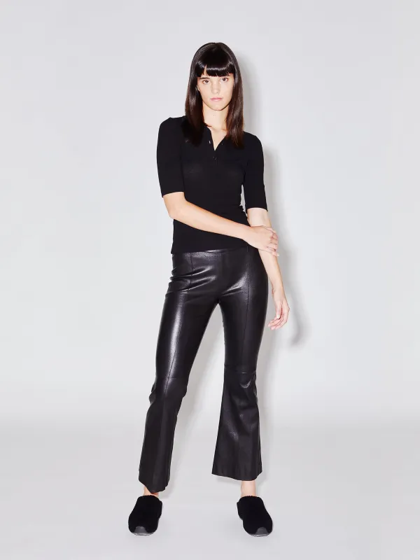 Pull On Cropped Leather Flare sold by Rosetta Getty