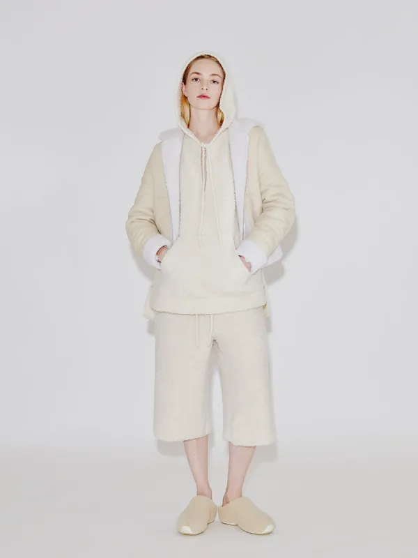 Reversible Hooded Zip Up Shearling Jacket made by Rosetta Getty