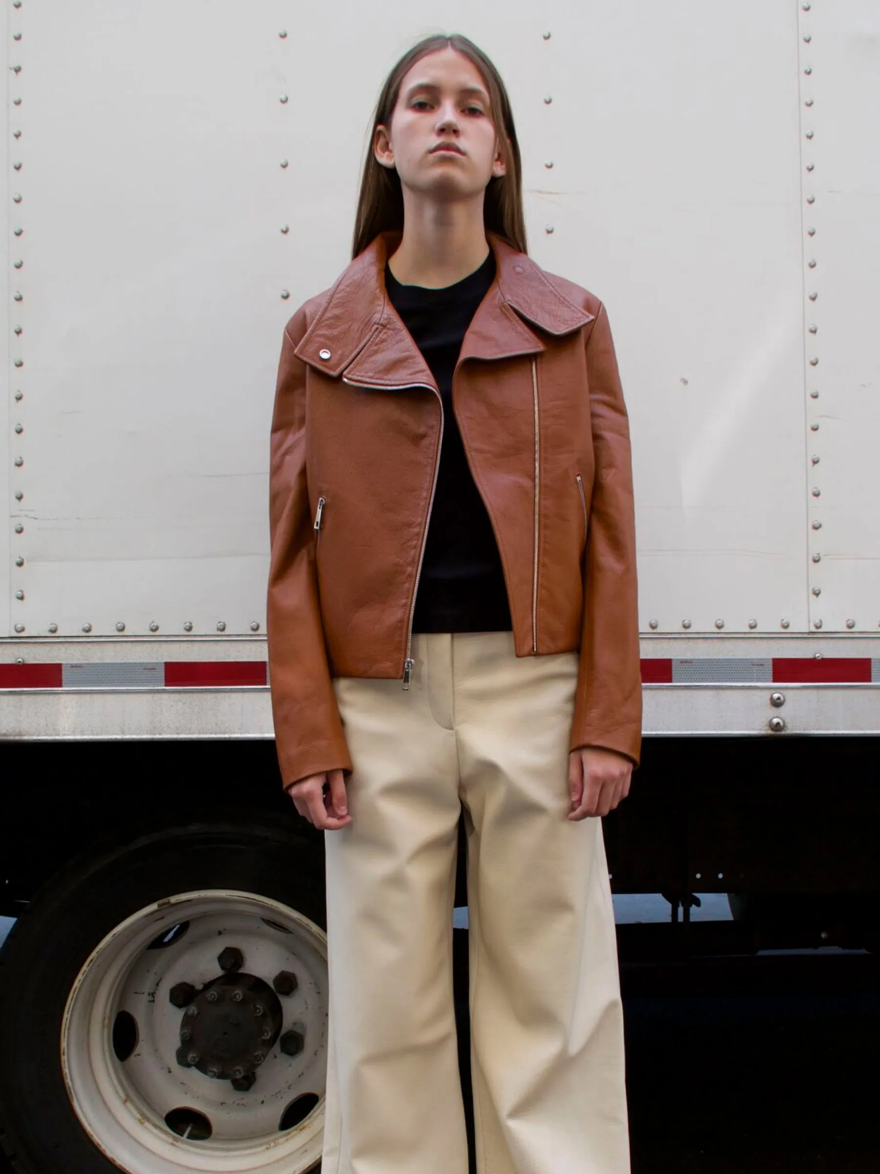 Funnel Neck Moto Jacket sold by Rosetta Getty