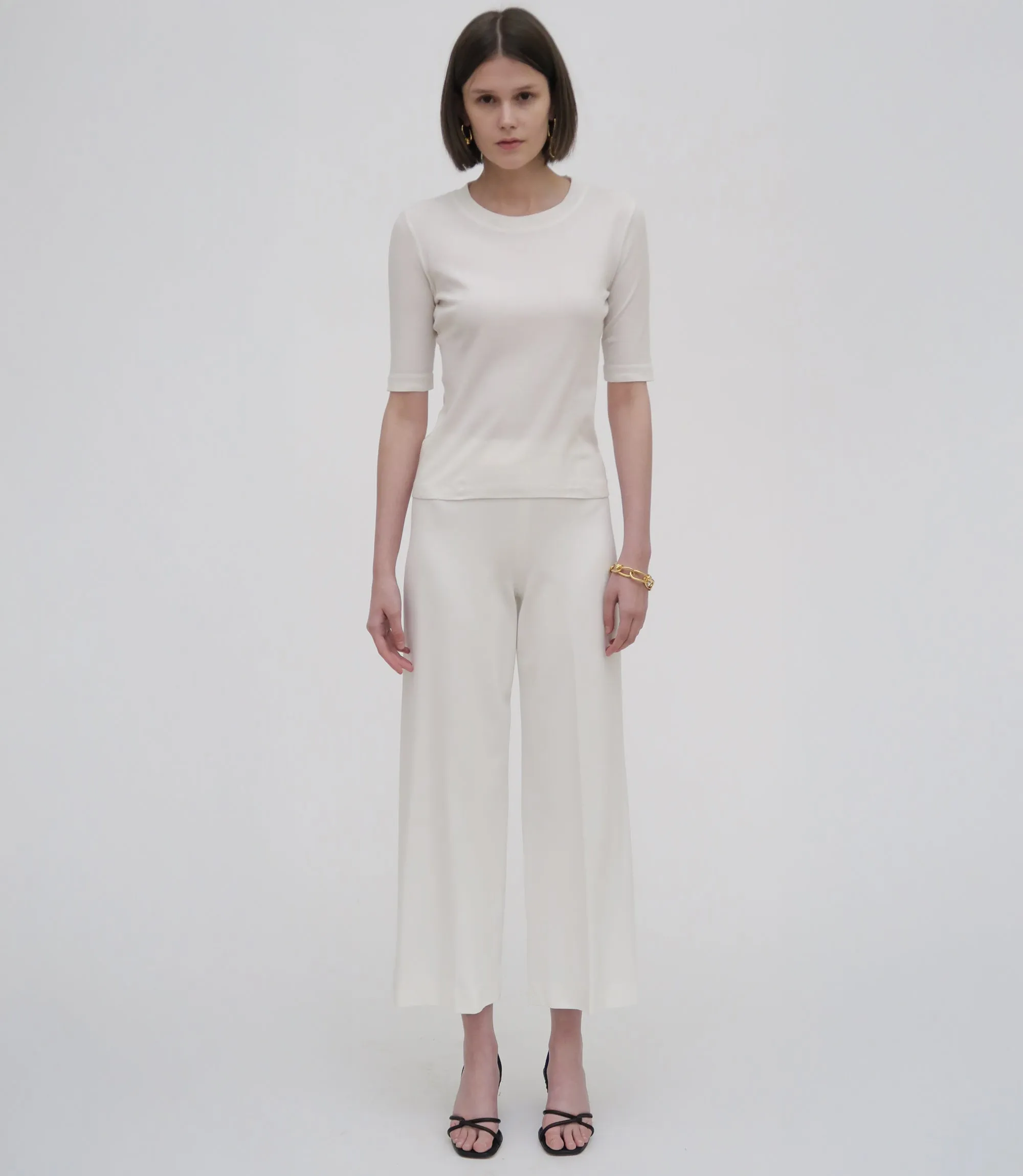 Pull On Cropped Straight Pant sold by Rosetta Getty