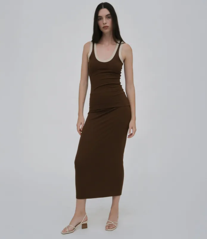 CONTRAST RIB T-TANK made by Rosetta Getty