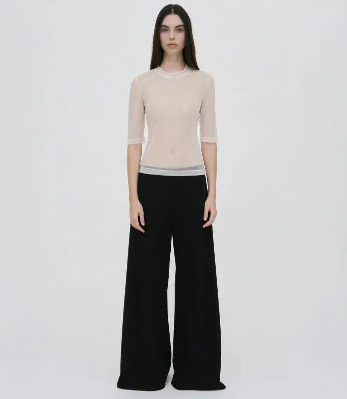 CROPPED SLEEVE T-SHIRT - SHEER made by Rosetta Getty