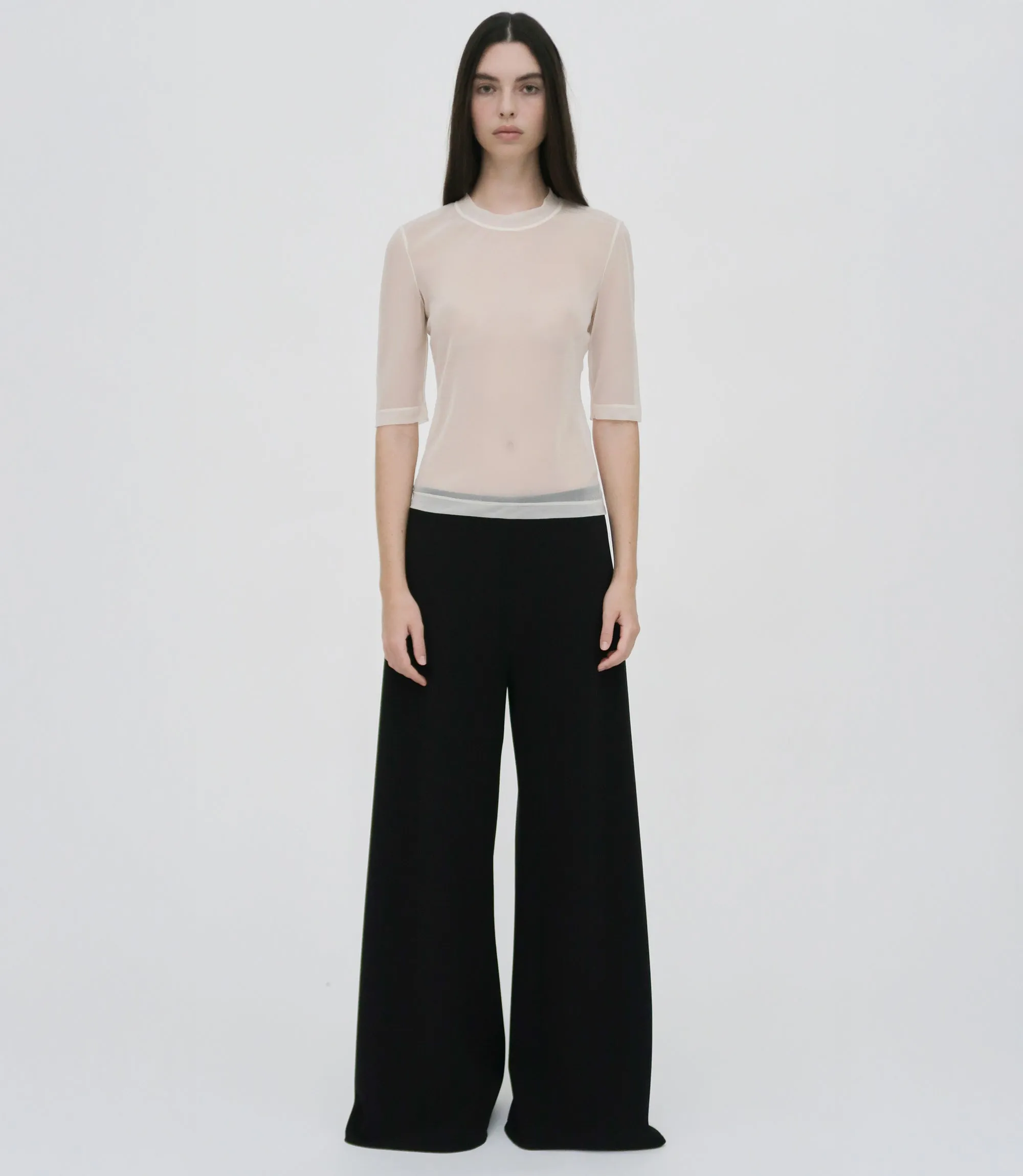 CROPPED SLEEVE T-SHIRT - SHEER sold by Rosetta Getty