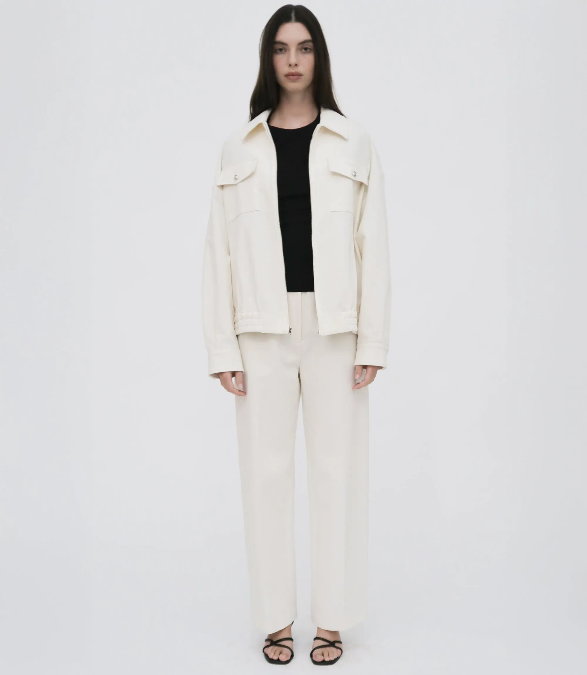 ZIP FRONT SHIRT JACKET - COTTON LINEN PIQUE sold by Rosetta Getty product image thumbnail 2