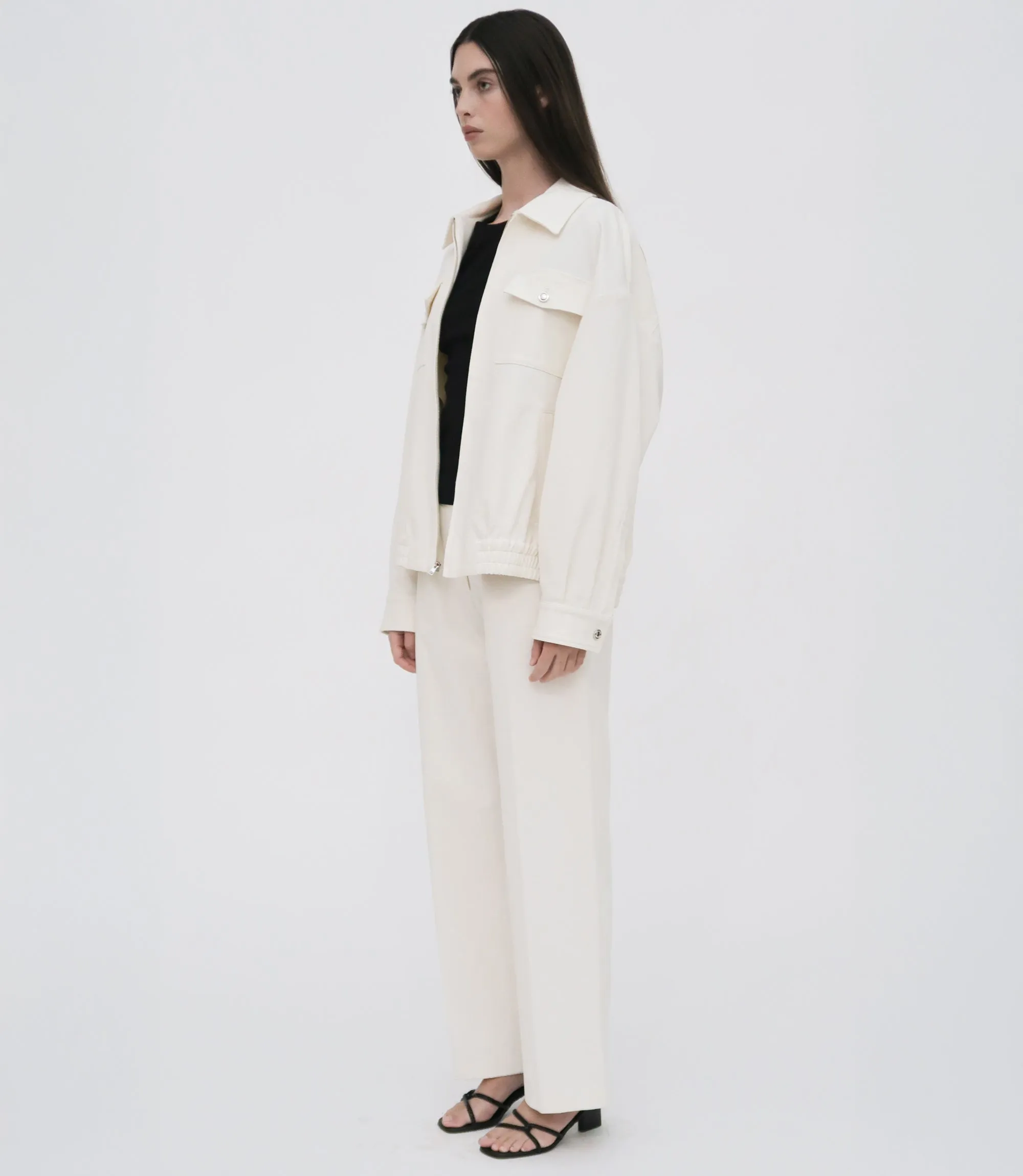 ZIP FRONT SHIRT JACKET - COTTON LINEN PIQUE sold by Rosetta Getty product image thumbnail 3