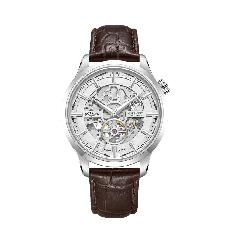 EX-SAMPLE - Rotary Greenwich Skeleton Watch - GS02945/06 made by Rotary Watches