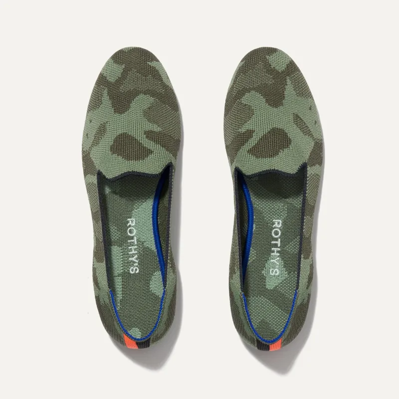 The Loafer - Olive Camo sold by Rothy's