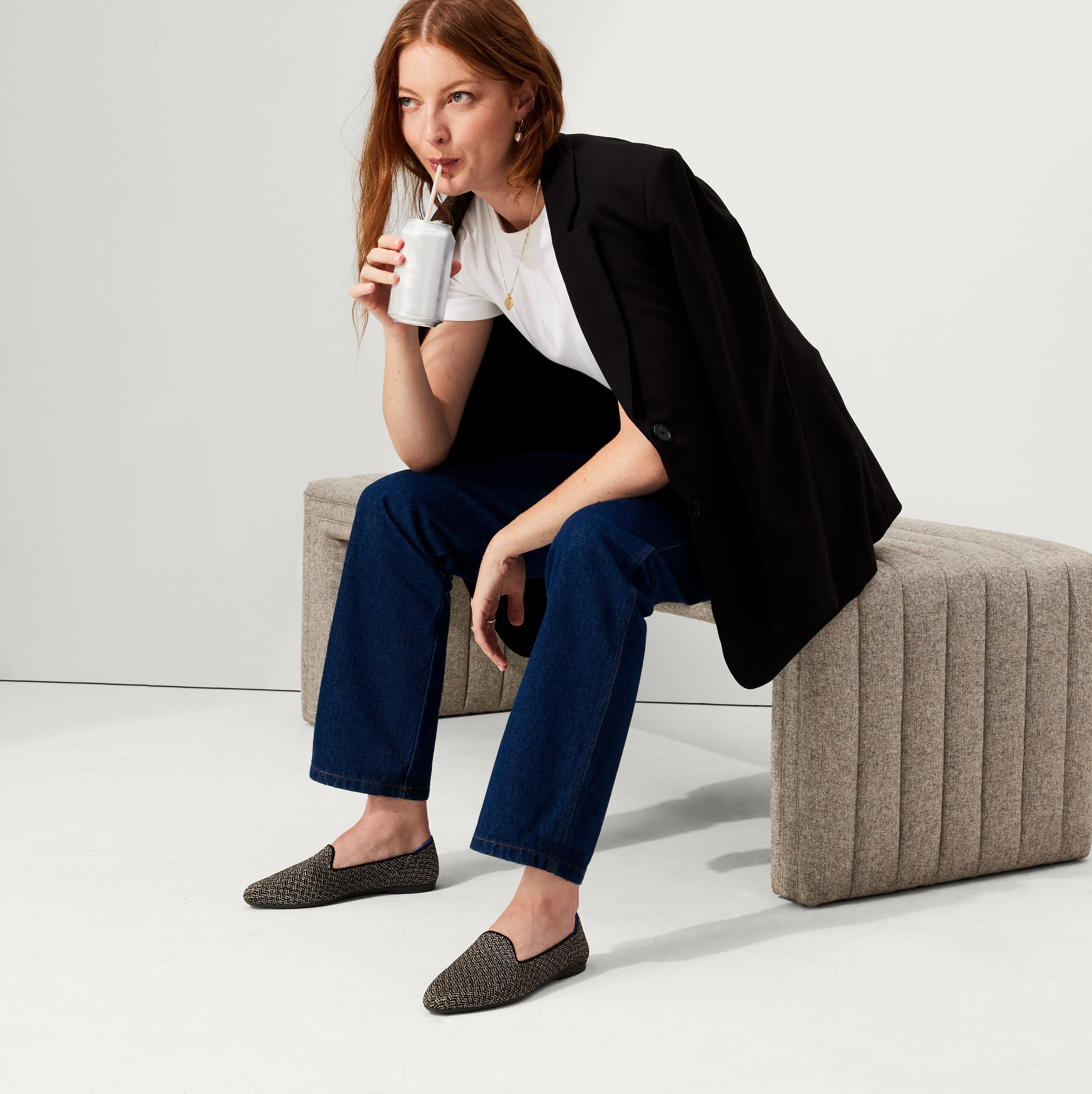 The Almond Loafer - Sparkle Herringbone sold by Rothy's product image thumbnail 3