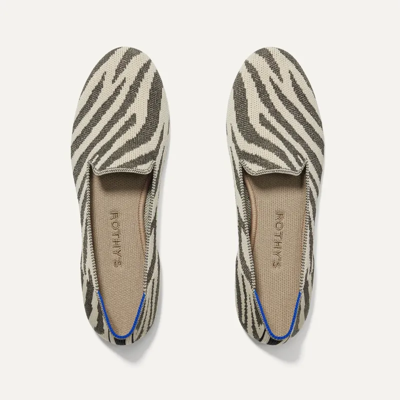 The Loafer - Shimmer Zebra made by Rothy's